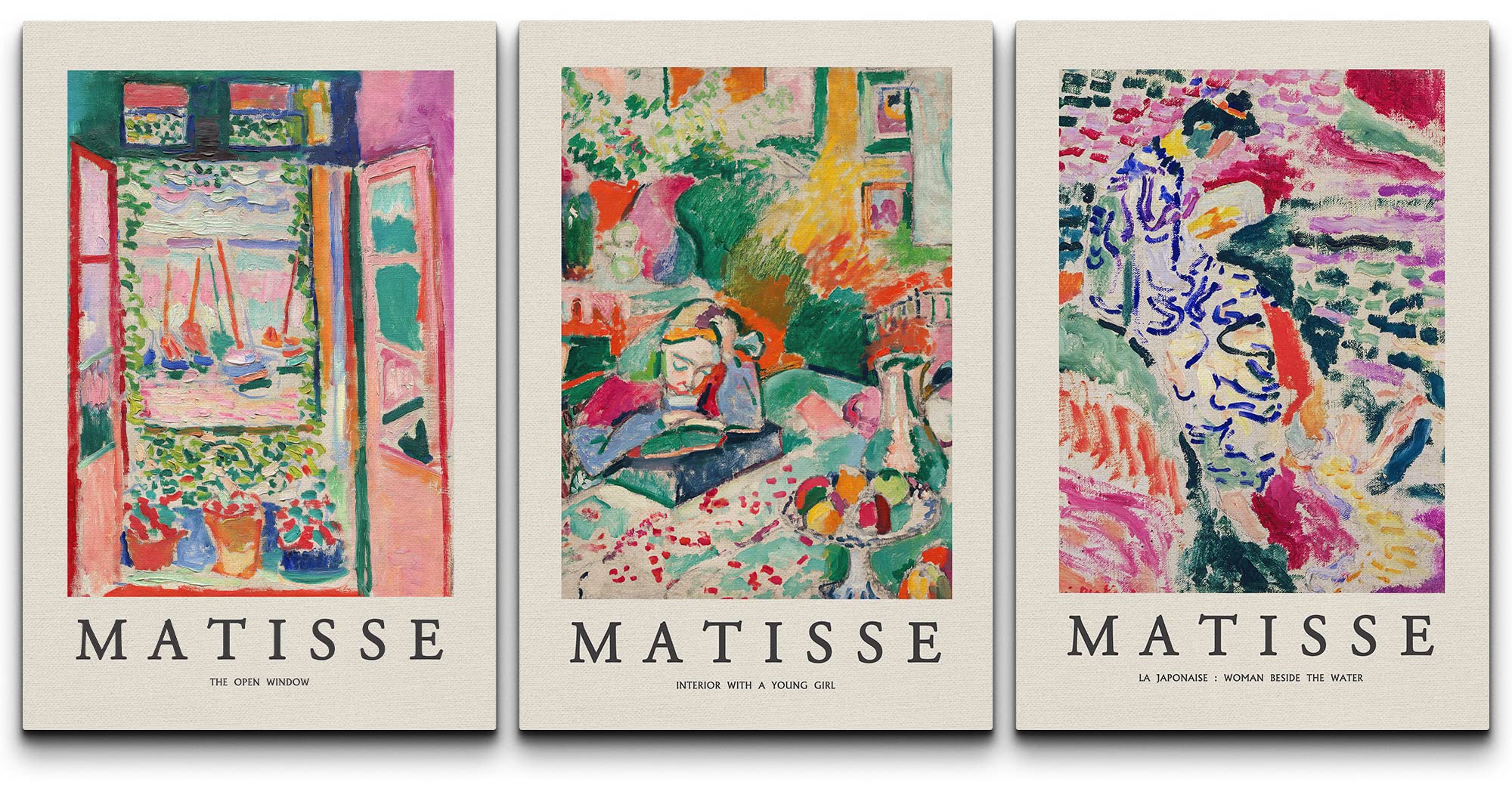 Wall26 Canvas Wall Art Print Set French Floral Rainbow Landscapes Henri Matisse Nature Plants Illustrations Modern Relax/Calm Mu