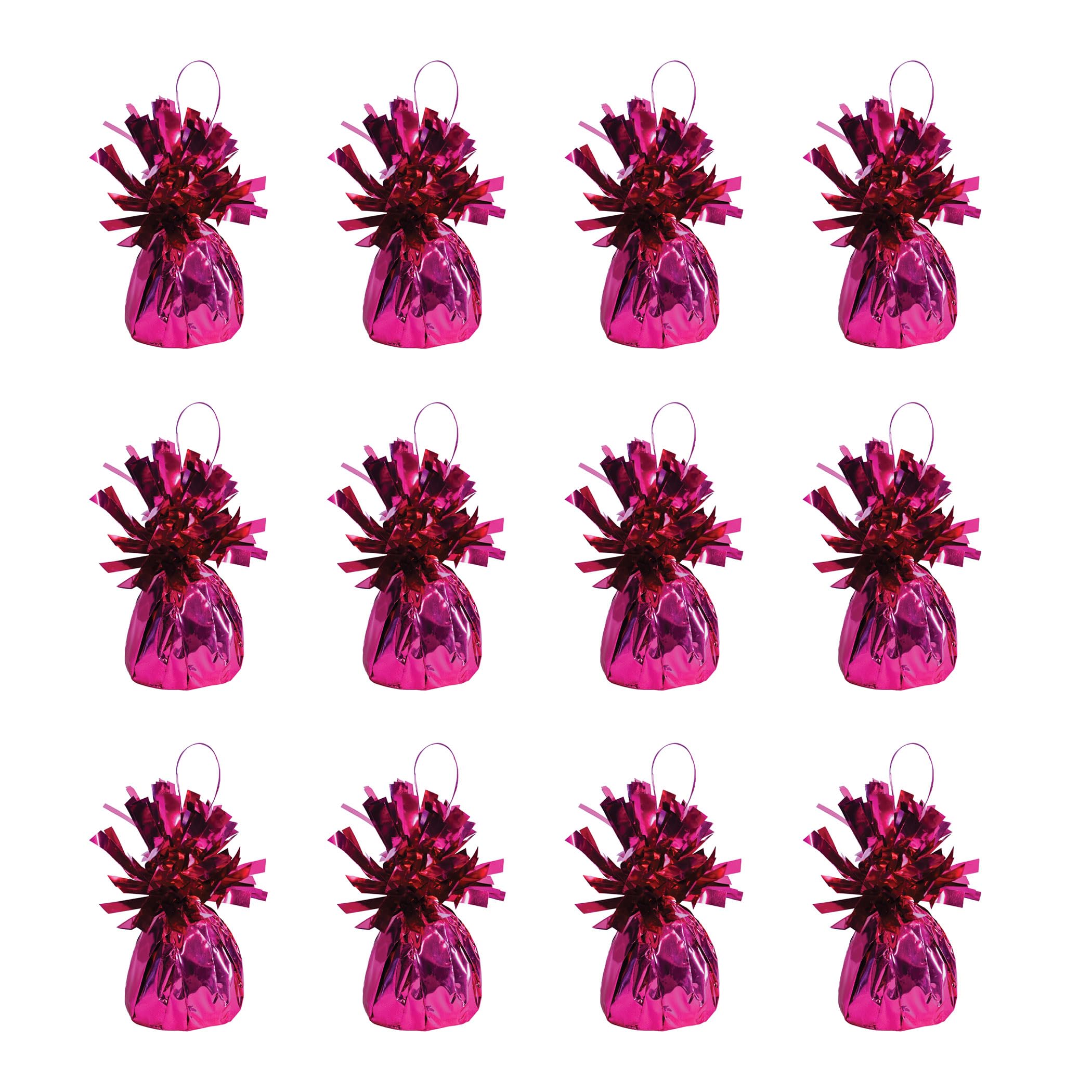 Beistle 12 Piece Metallic Cerise Pink Balloon Weights For Birthday Party Decoration Valentines Day Wedding Table Centerpieces, 6