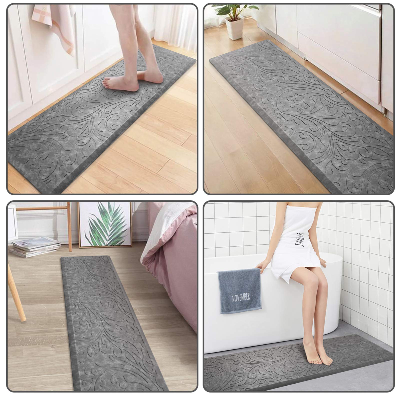 Kmat Kitchen Mat Cushioned Anti-Fatigue Floor Mat Waterproof Non-Slip Standing Ergonomic Comfort For Home,Office,Sink,Laundry,De