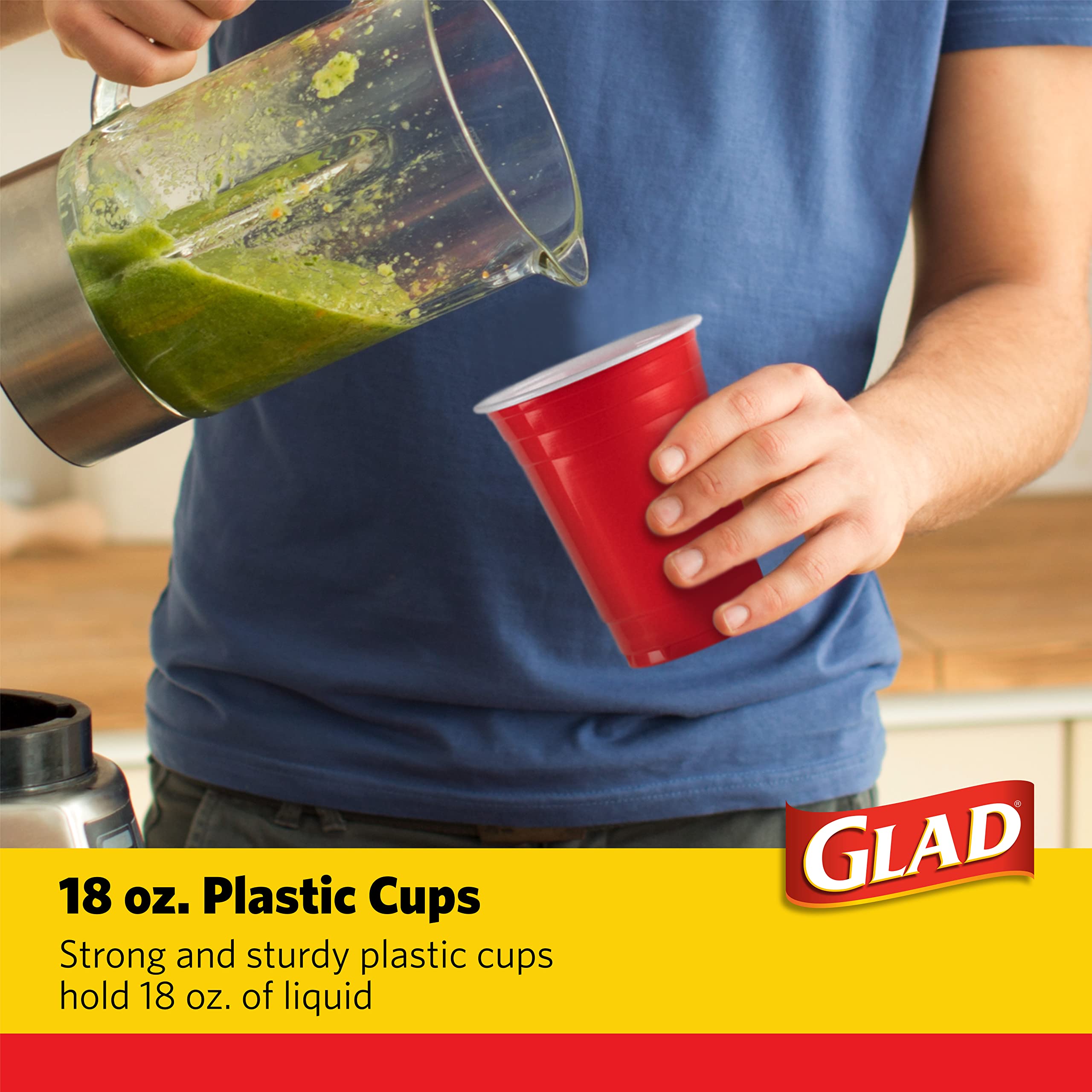 Glad Everyday Disposable Plastic Cups For Everyday Use | Red Plastic Cups Strong And Sturdy Red Plastic Party Cups For All Occas