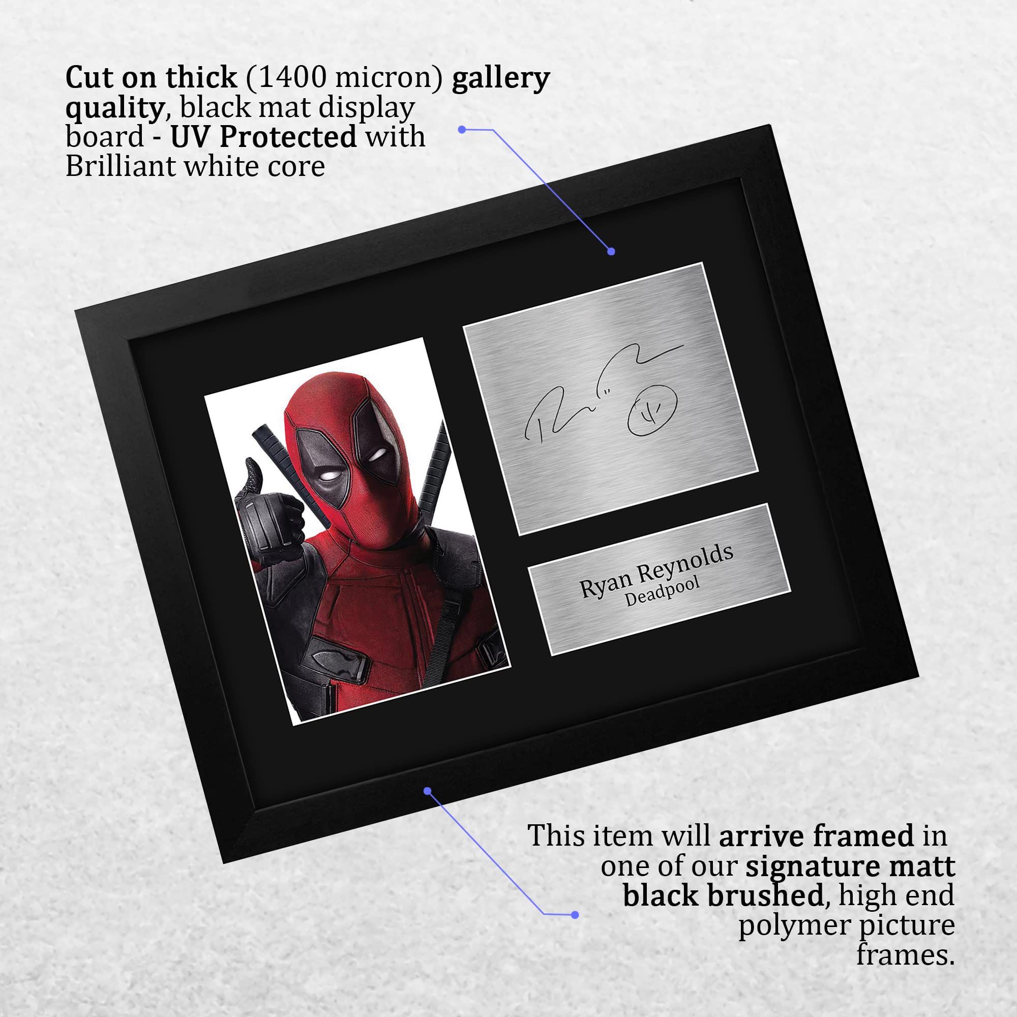 Hwc Trading Usl Framed Ryan Reynolds Gift Printed Autograph Deadpool Gifts Print Photo Picture Display - Us Letter Size