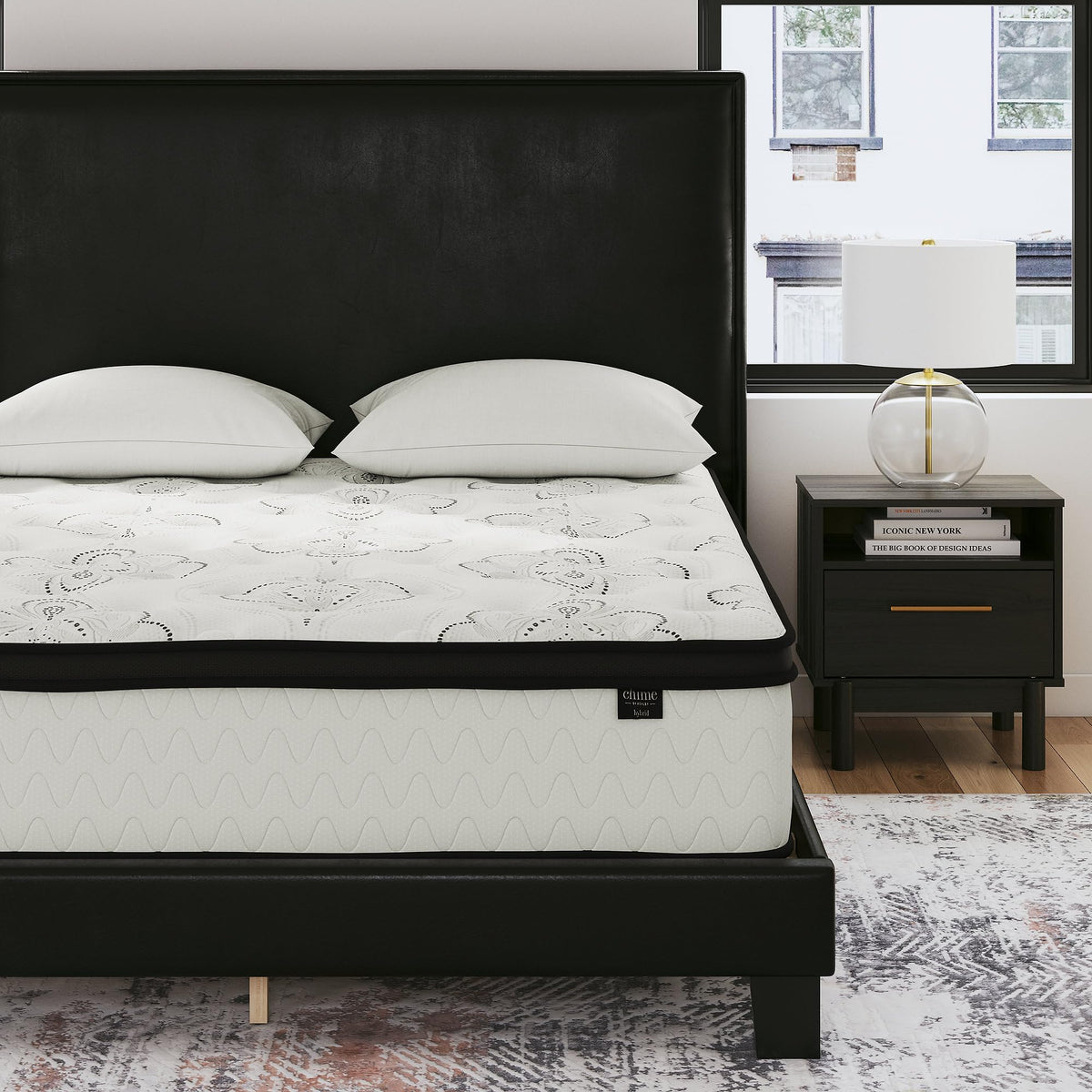 Signature Design By Ashley Full Size Chime 12 Inch Medium Firm Hybrid Mattress With Cooling Gel Memory Foam , White