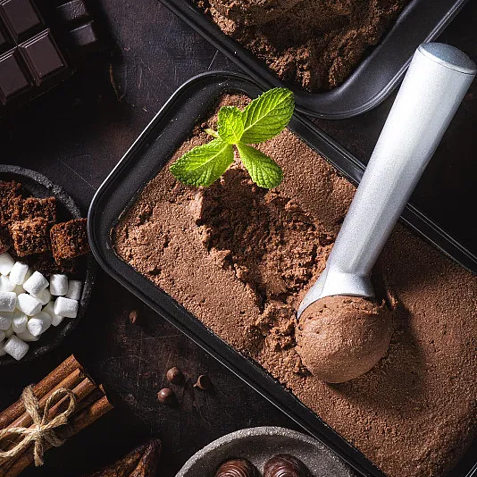 Ice Cream Scoop,7 Inches Nonstick Anti-Freeze One Piece Aluminum Scooper Spoon, Heavy Duty Durable Design, Easy Clean, For Gelat