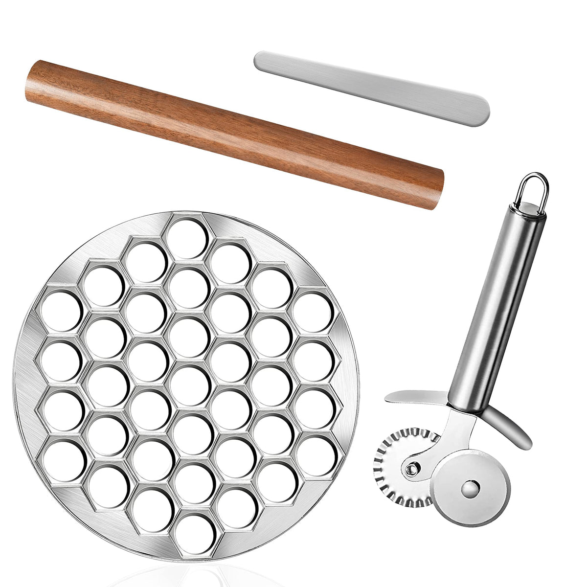 Worldity Ravioli Dumpling Mold, Food Grade Safe Dumplings Maker, Russian Pelmeni Maker With 37 Holes Double, Pastry Ravioli Whee