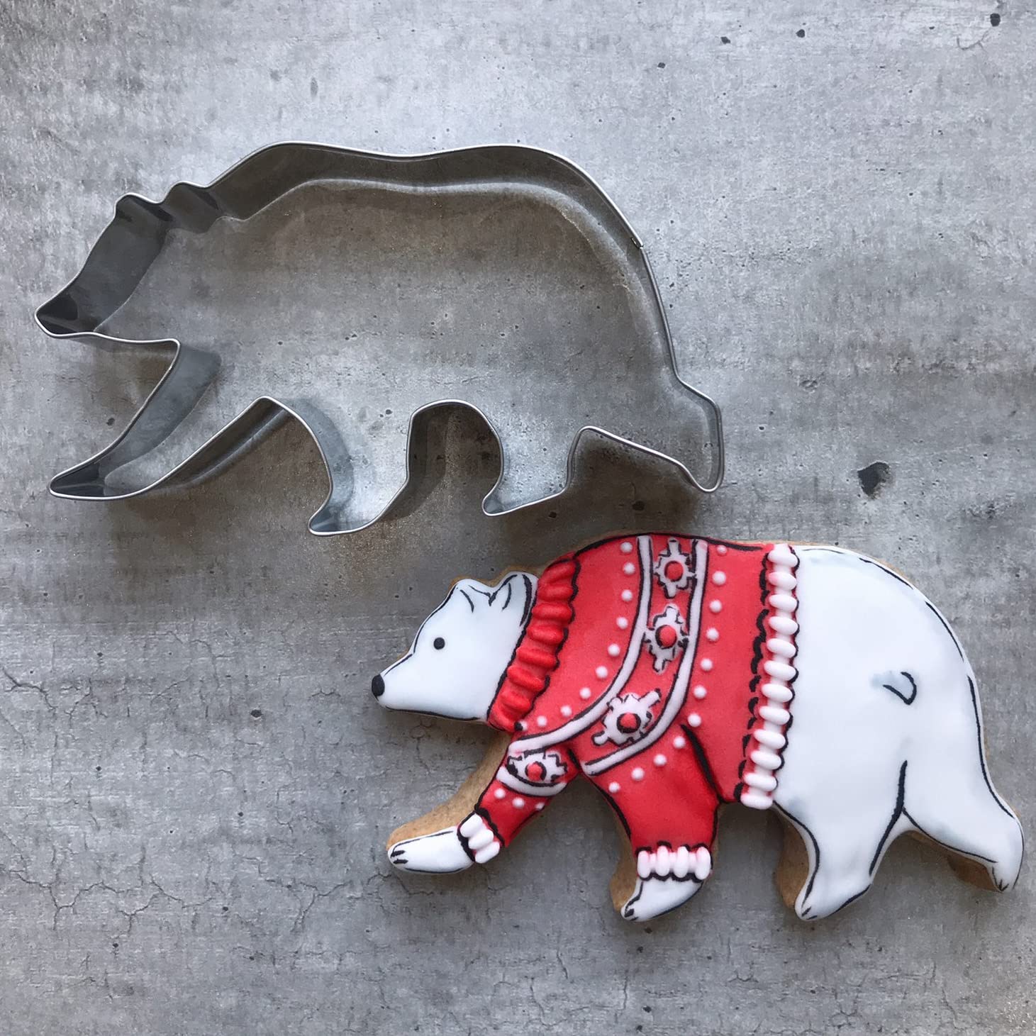 Liliao Woodland Cookie Cutter Set - 3 Piece - Fox, Walking Grizzly Bear And Rabbit Biscuit And Fondant Cutters - Stainless Steel