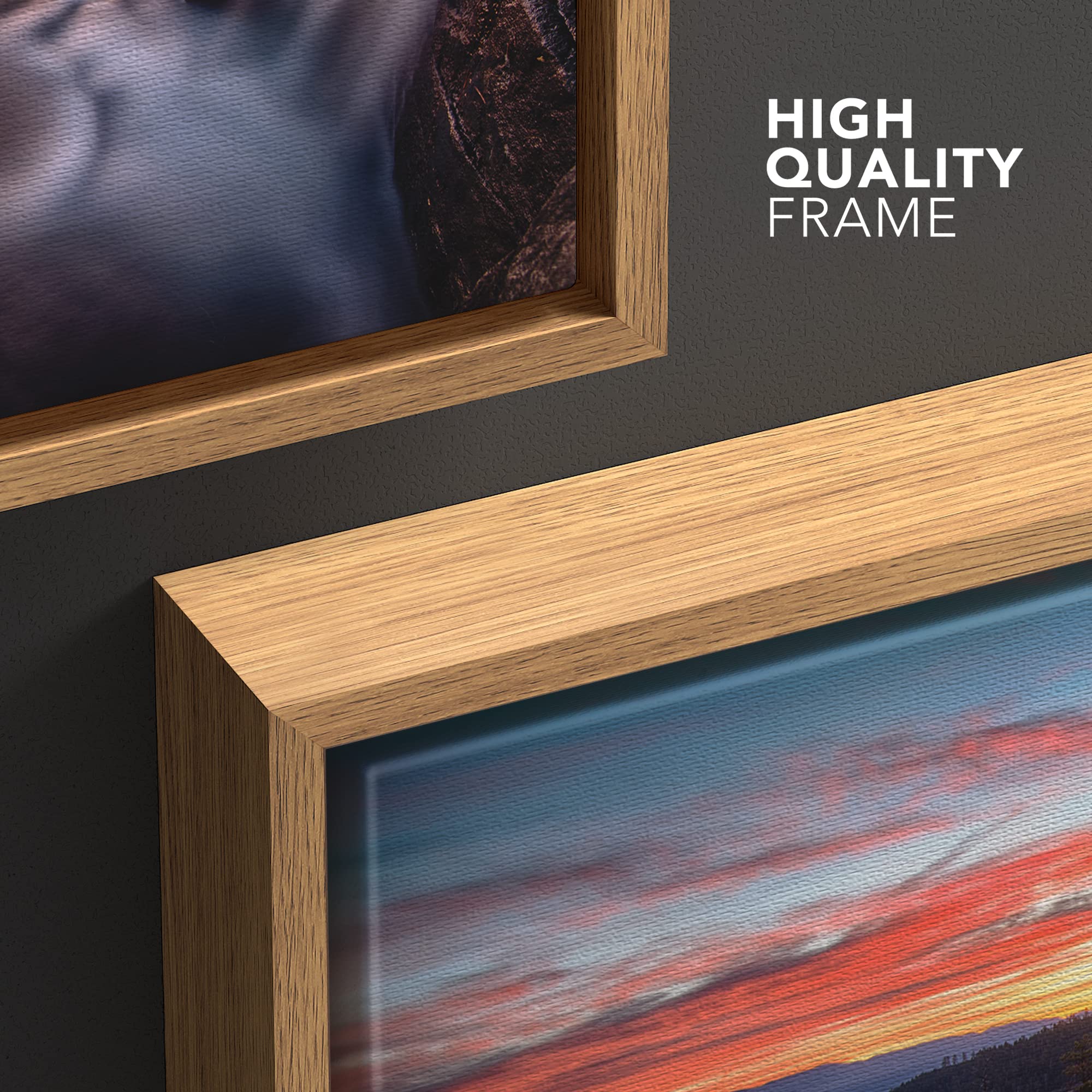 wall26 Framed Canvas Print Wall Art Water Rushes Over Lake at Sunset Nature Wilderness Photography Modern Rustic Scenic Multicolor Colorful for Living Room  Bedroom  Office - 24''x36'' Natural