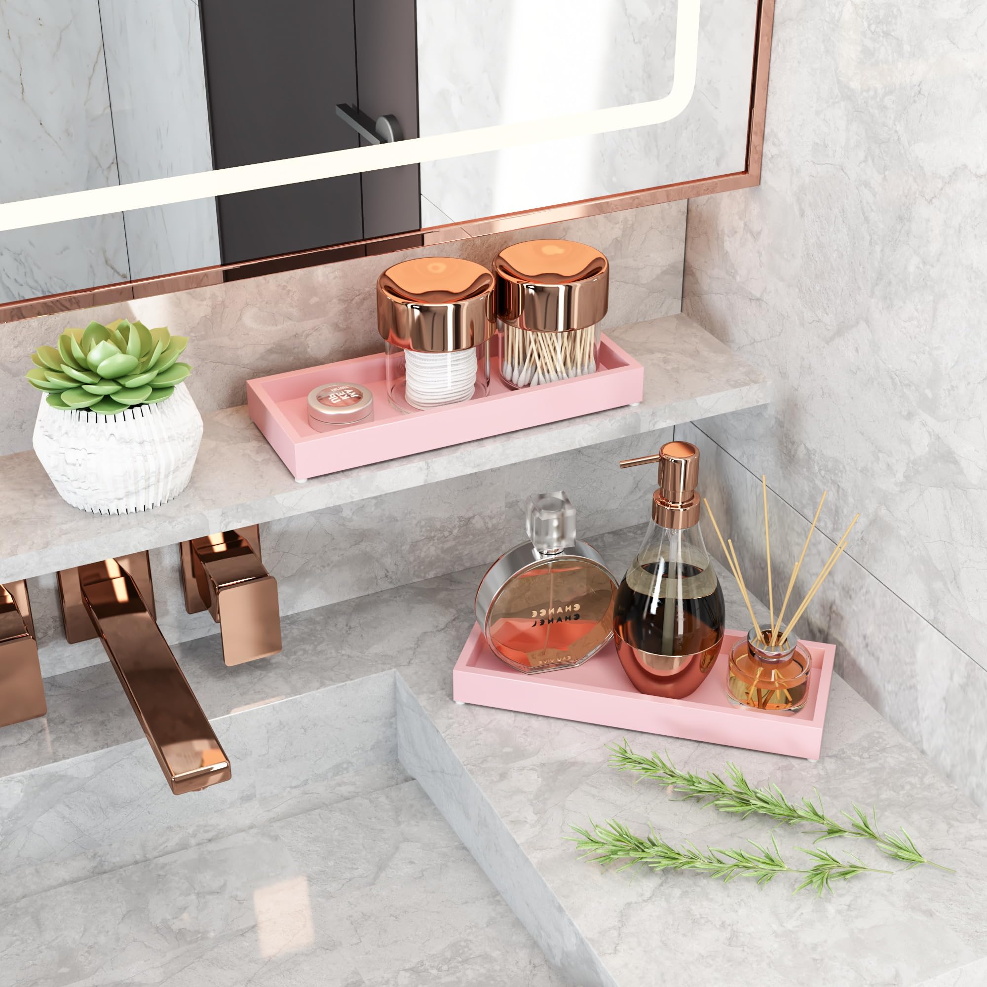 Bathroom Perfume Tray For Candle Trinket, Decor Vanity Trays For Countertop Nightstand Toilet Tank Counter Dresser Bedroom, Deco