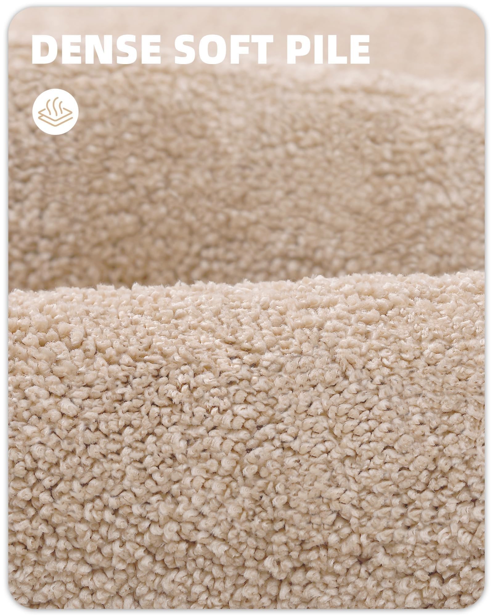 Color&Geometry Khaki Bathroom Rugs, Non Slip, Absorbent, Soft, Washable, Thick Bath Mat, 24''X43'' Small Bath Rug Bath Mats For