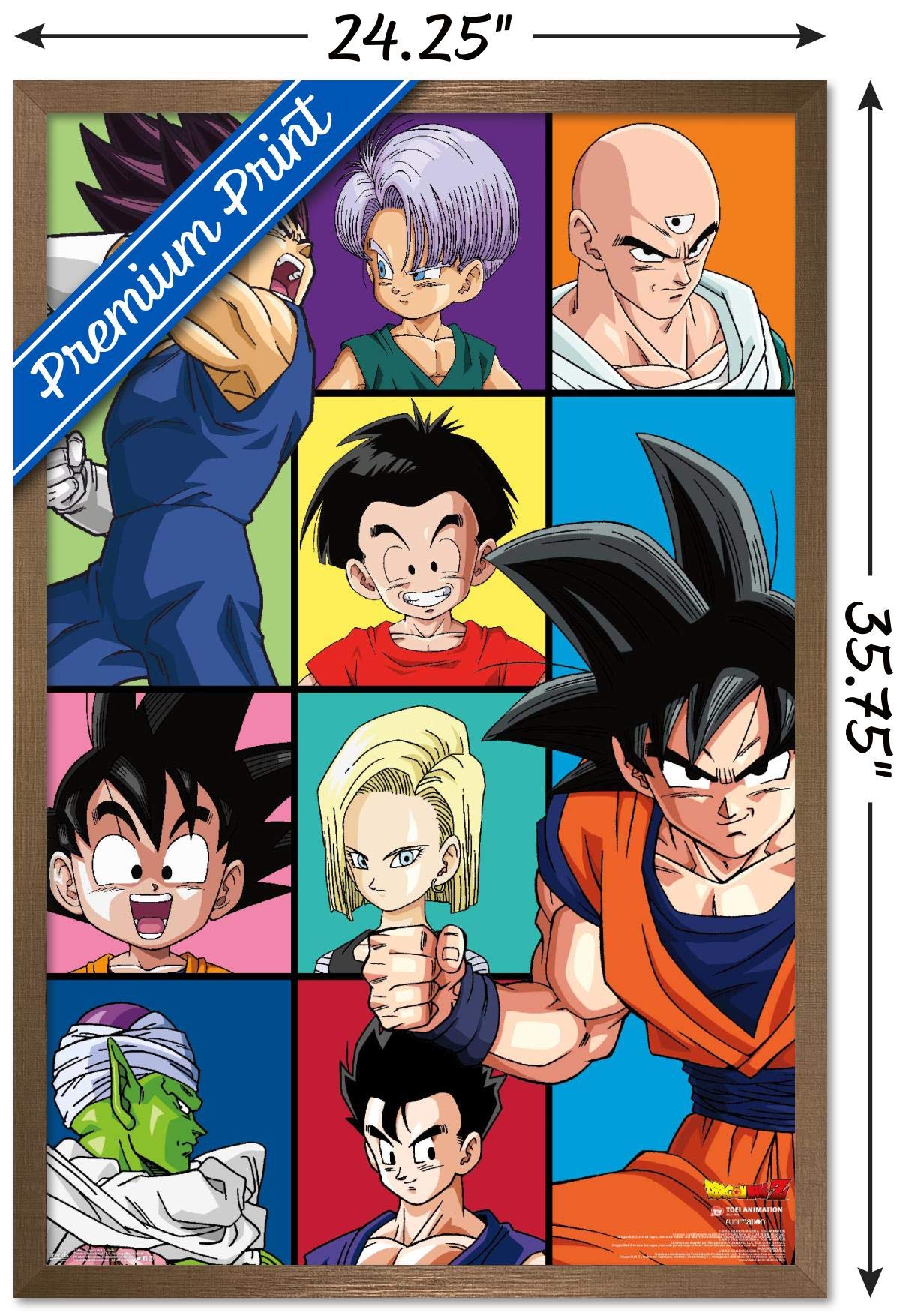 Trends International Dragon Ball Z - Grid Wall Poster, 22.375'' X 34'', Bronze Framed Version