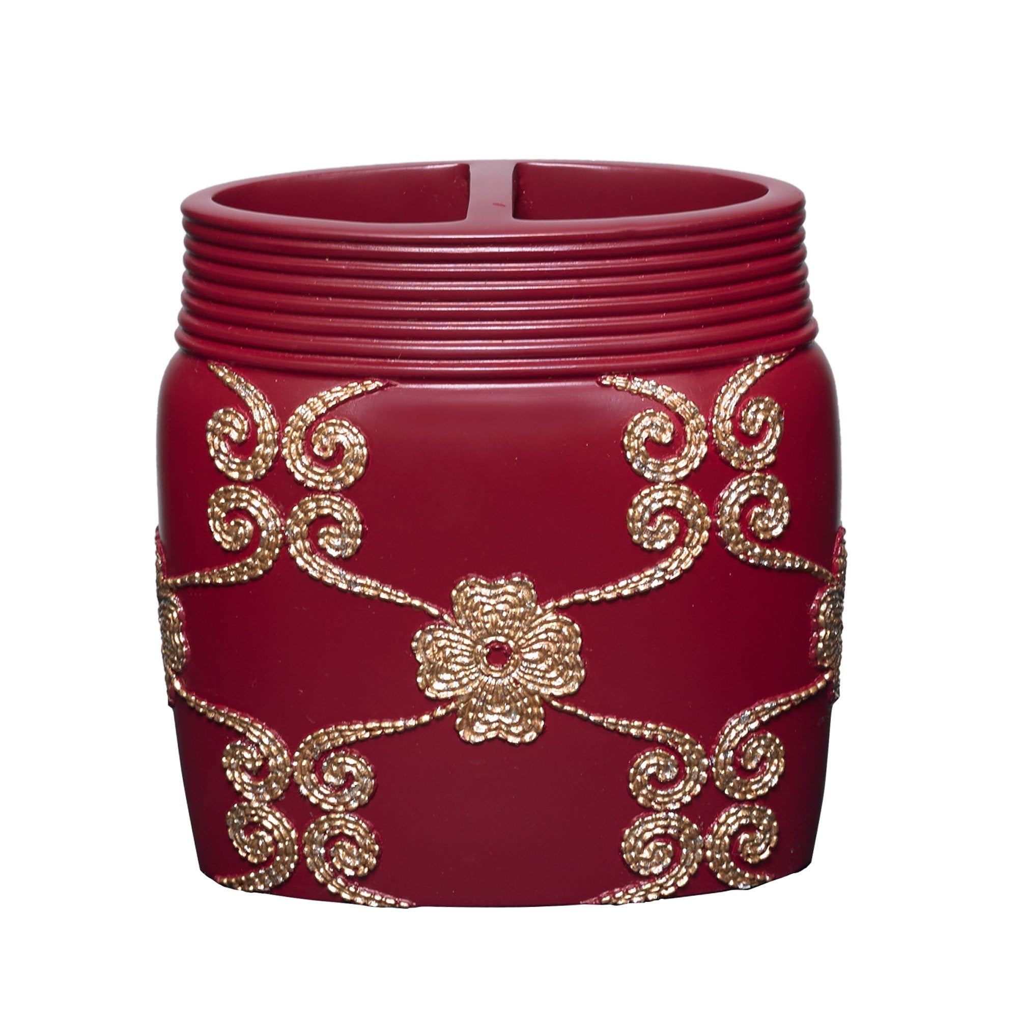 Popular Bath Toothbrush Holder, Vlegant Rosa Collection, Burgundy/Gold