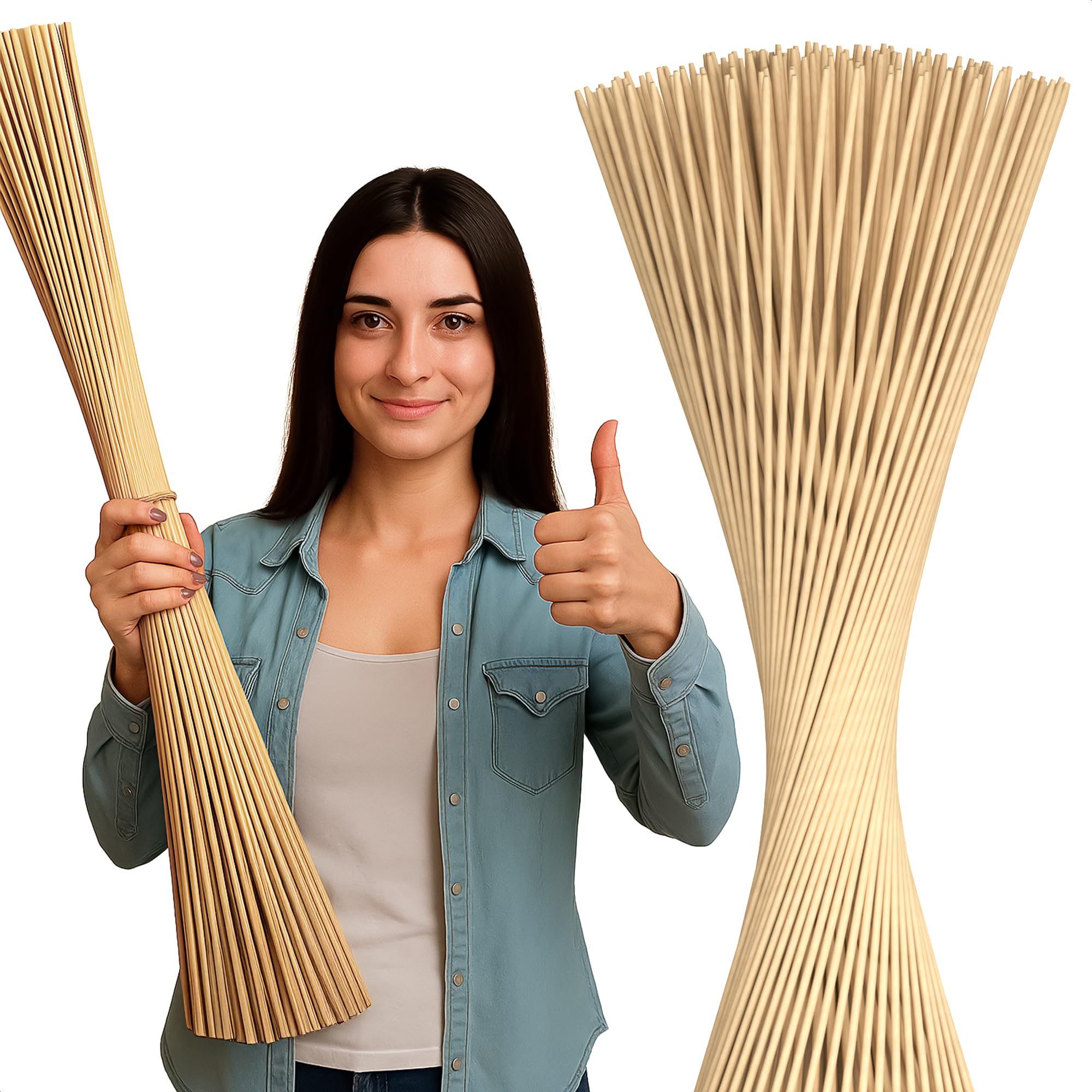 50 Pcs Smore Sticks for Fire Pit Extra Long - Thick 36 Inch Long Smores Sticks for Fire Pit, Suitable for Crafts & Flower Bouque