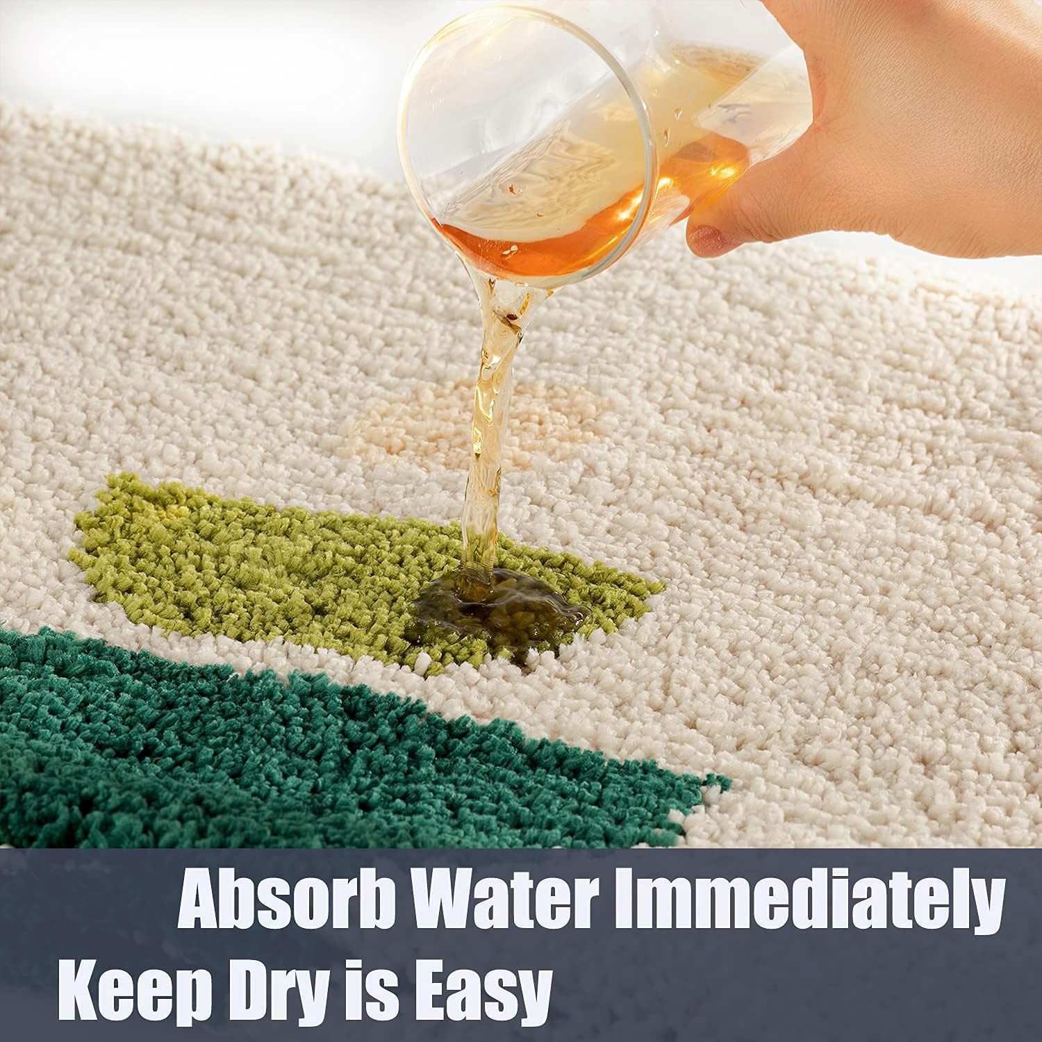 JessMay Bathroom Rugs Non-Slip Fluffy Soft Plush Microfiber Rug Quick Dry Machine Washable Ultra Shaggy Bath Mats for Tub  Bathroom and Shower