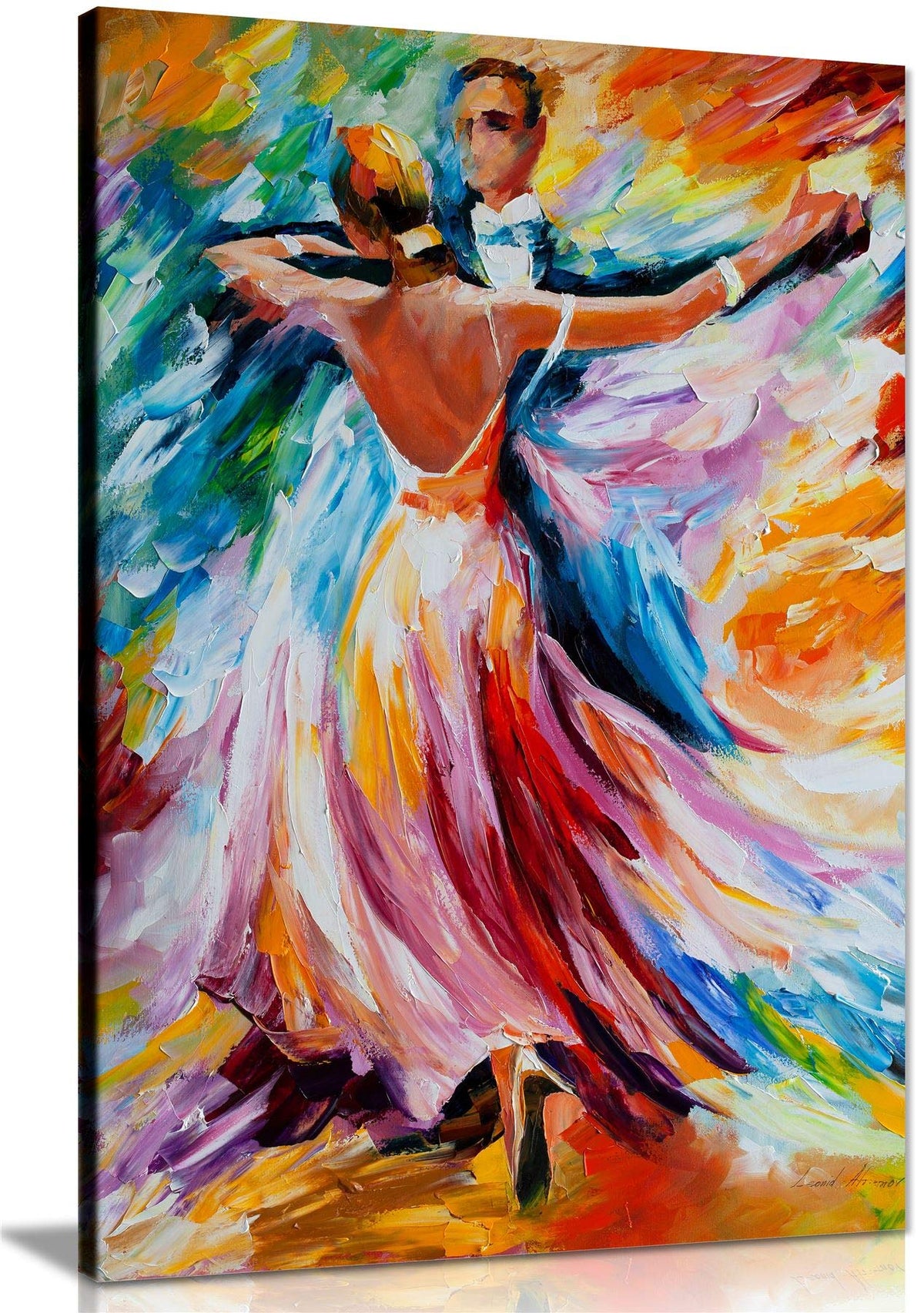 Dance Waltz By Leonid Afremov Canvas Wall Art Picture Print For Home Decor (30X20)