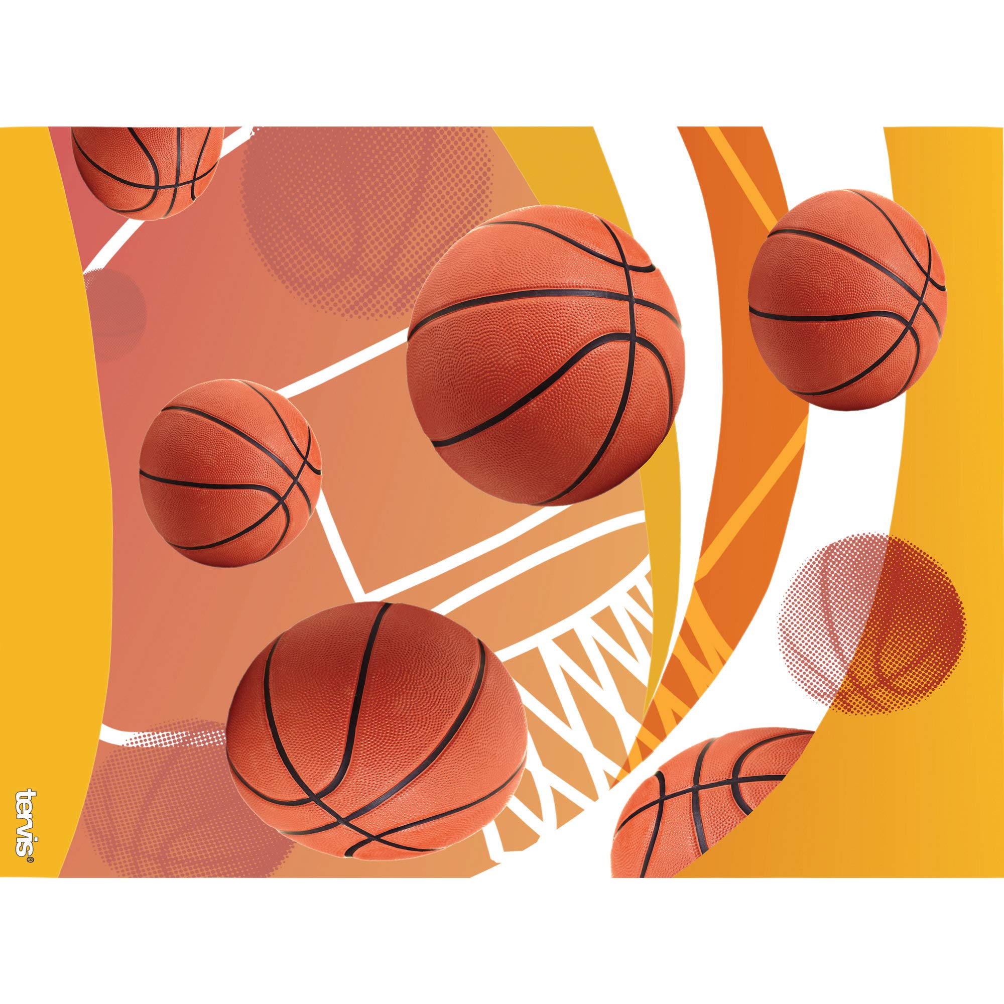 Tervis Basketballs Net & Golden Background Tumbler With Wrap And Brown Lid 2 Pack 24Oz, Clear