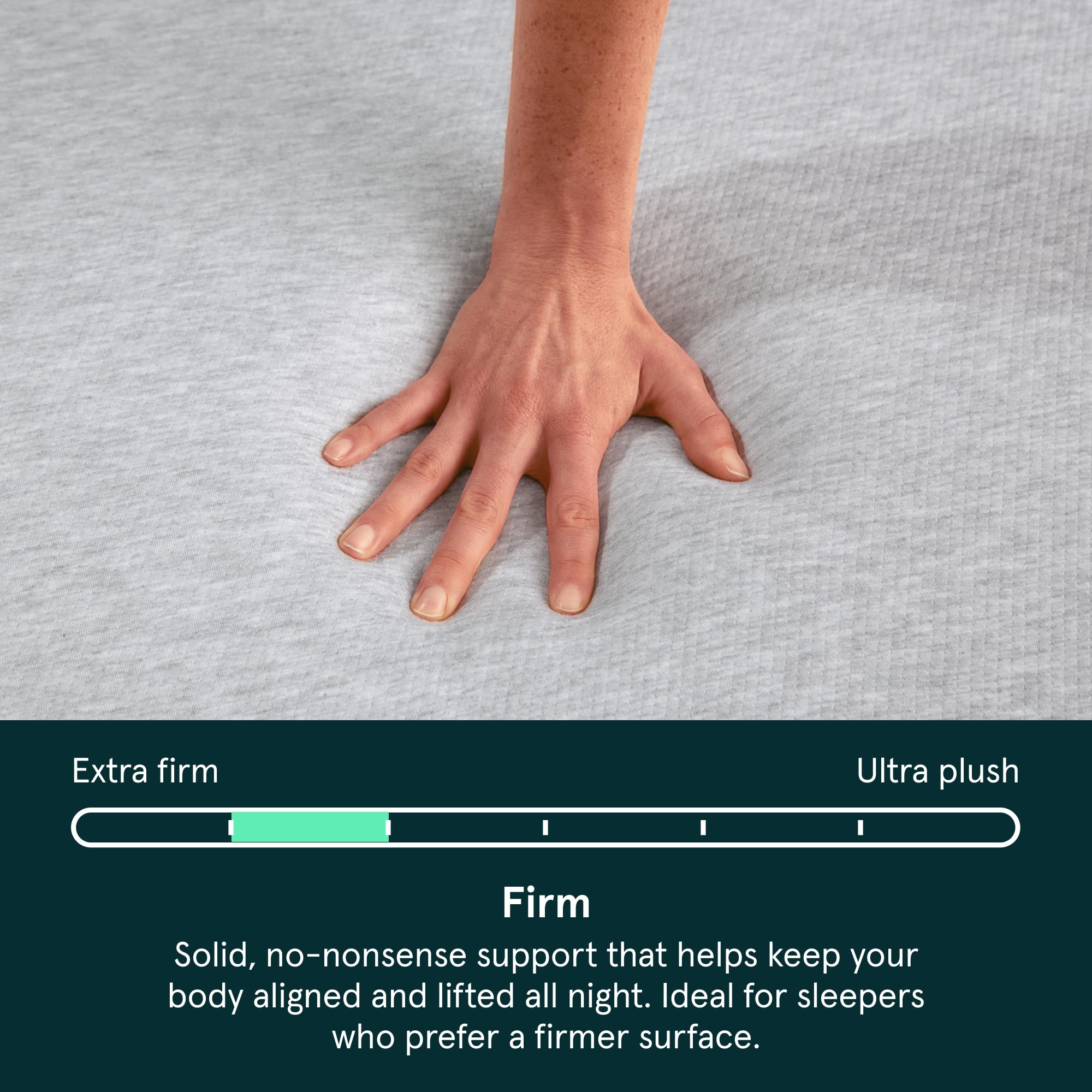 Tuft & Needle Queen Adaptive Foam Mattress - 8" Firm, Cooling, Grey, CertiPUR-US, Model MAT-NOD-02-Q, 100 Night Trial, Fiberglass-Free