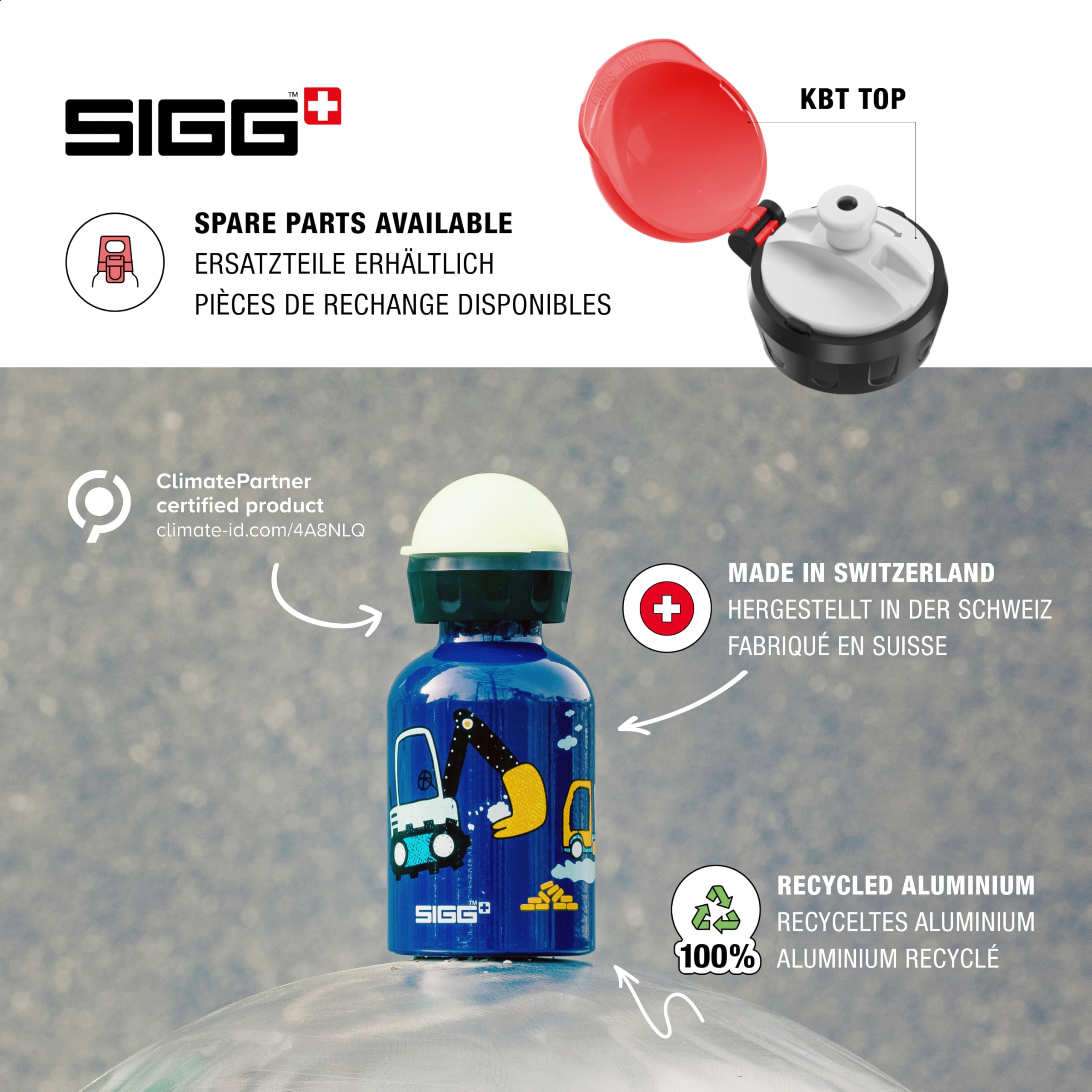 Sigg - Kids Water Bottle - Orca Family - Leakproof - Lightweight - BPA Free - Aluminum - 10 Oz
