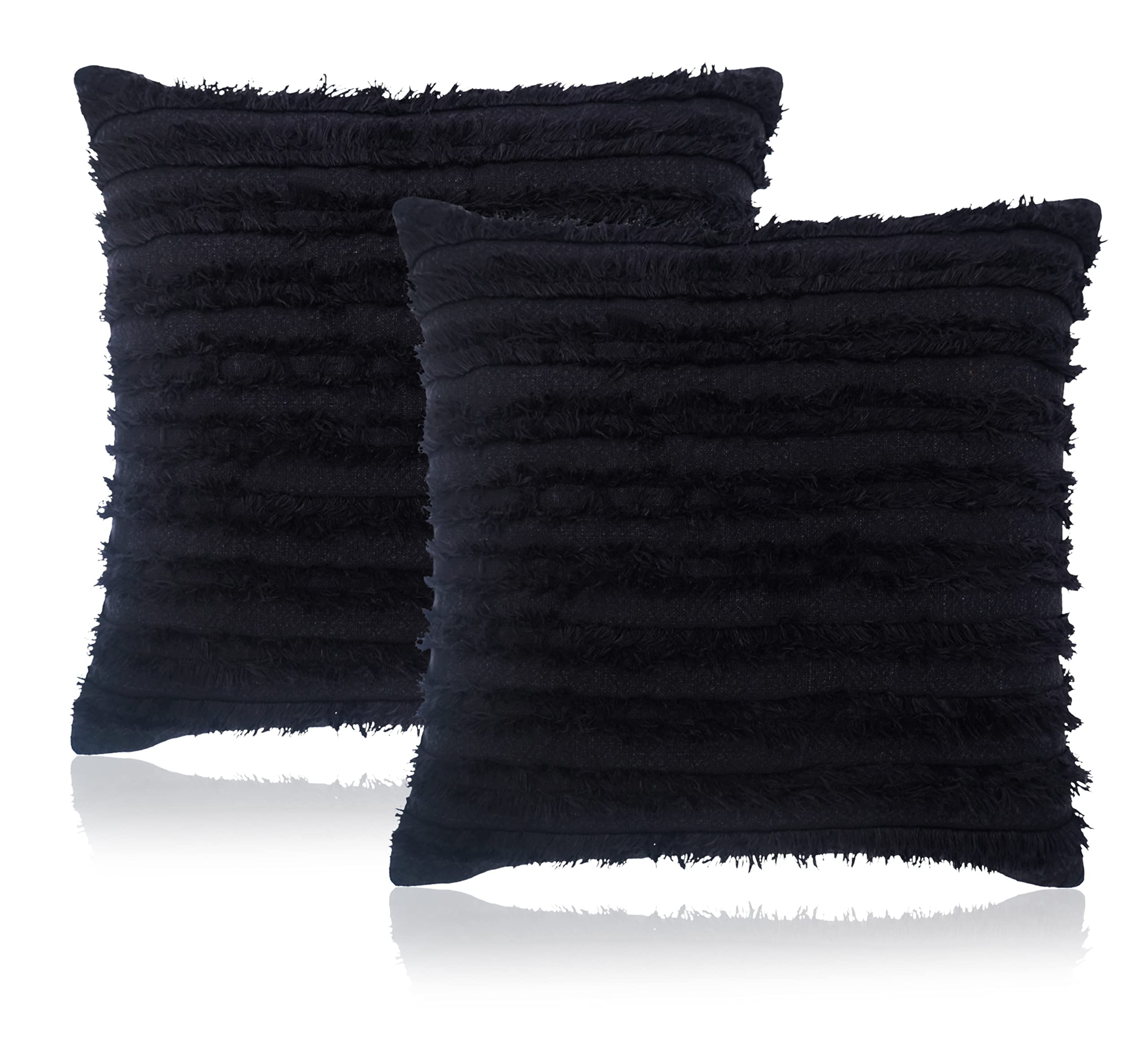 Mosey Cushion Cover 22 Inch X 22 Inch Set Of 2 | Boho Cushion Cover 22X22 Inches Black