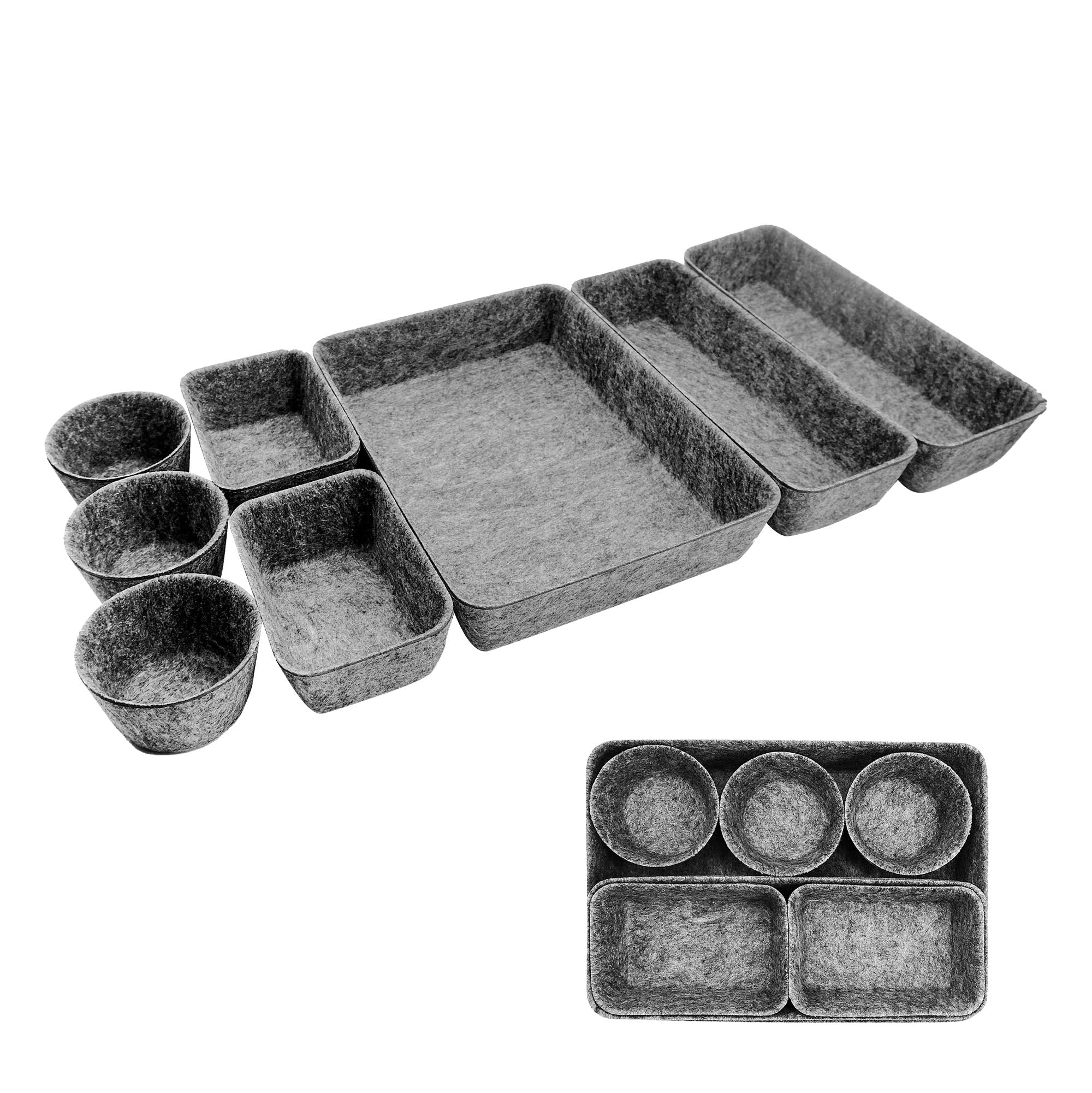 8Pcs Drawer Organizers, Separators, Storage Box ,Felt Storage Bins Inserts Tool Containers Toy Basket Shelf Cubes Foldable Drawe