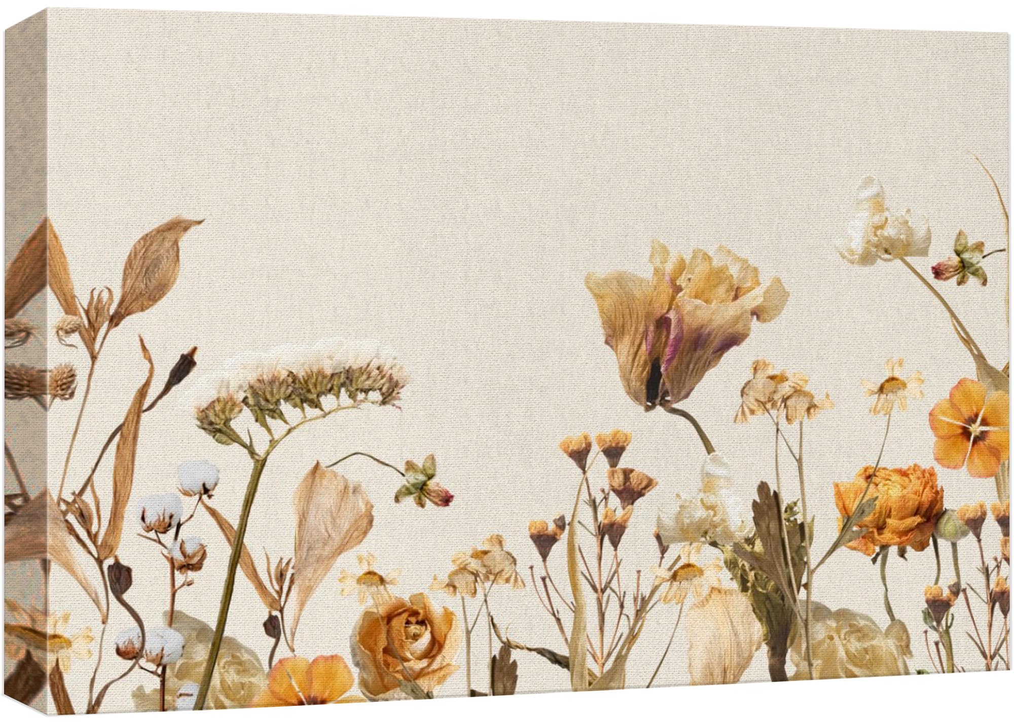 Wall26 Canvas Print Wall Art Soft Pastel Floral And Butterfly Nature Wilderness Photography Modern Art Decorative Country Multic