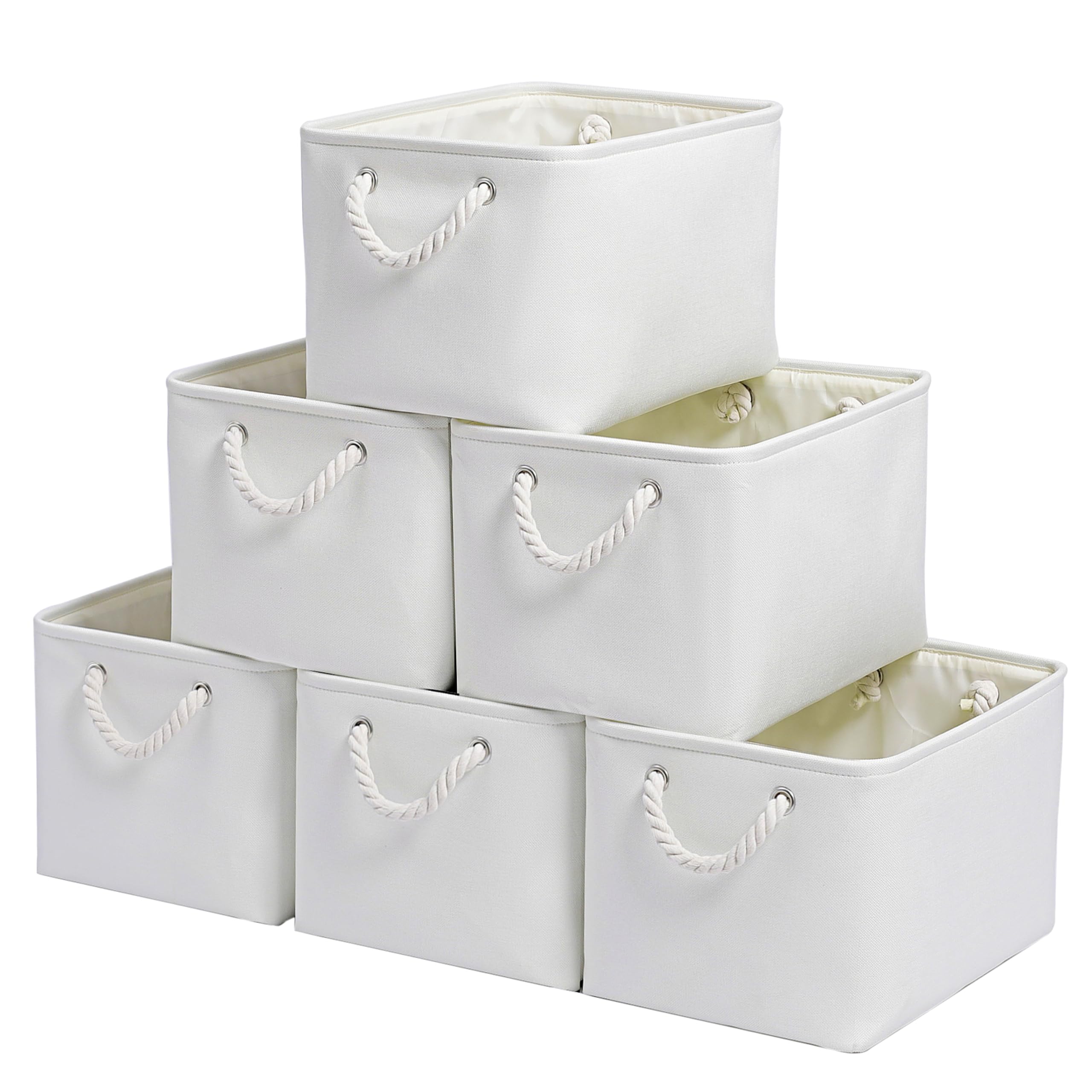 Isemingla 15X11X9.5 Inch Storage Baskets For Shelves,6 Pack Storage Bins,Foldable Organizer Boxes, Decorative Storage Basket For