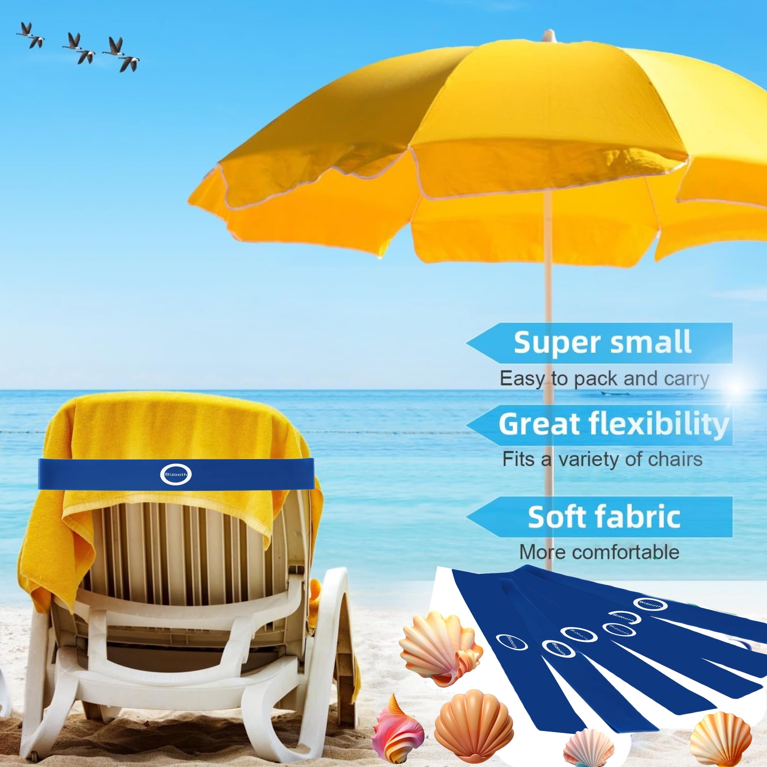 6 Pack Towel Bands For Beach,Pool Chairs & Cruise Ship Essentials,The Better Towel Chair Clips Towel Holder Beach Towel Clips(Da
