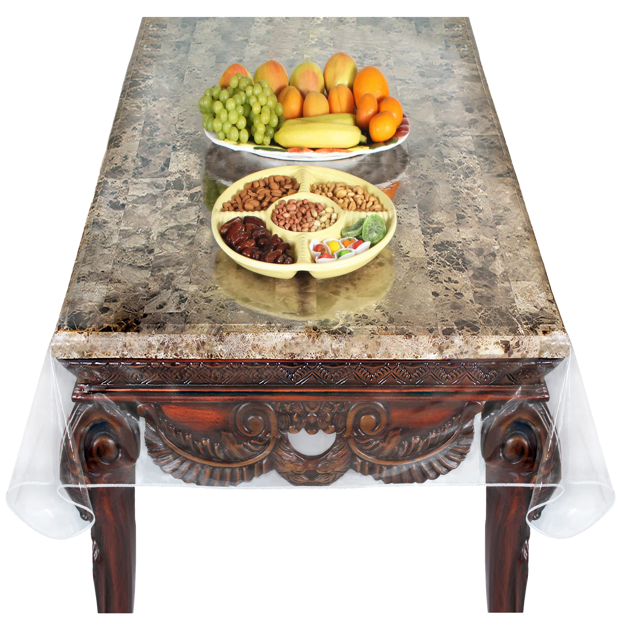 Venice Collections Super Clear Extra Heavy Duty, 100% Vinyl Durable Tablecloth Protector & Table Cover Size 70 X 144 Inches Rect