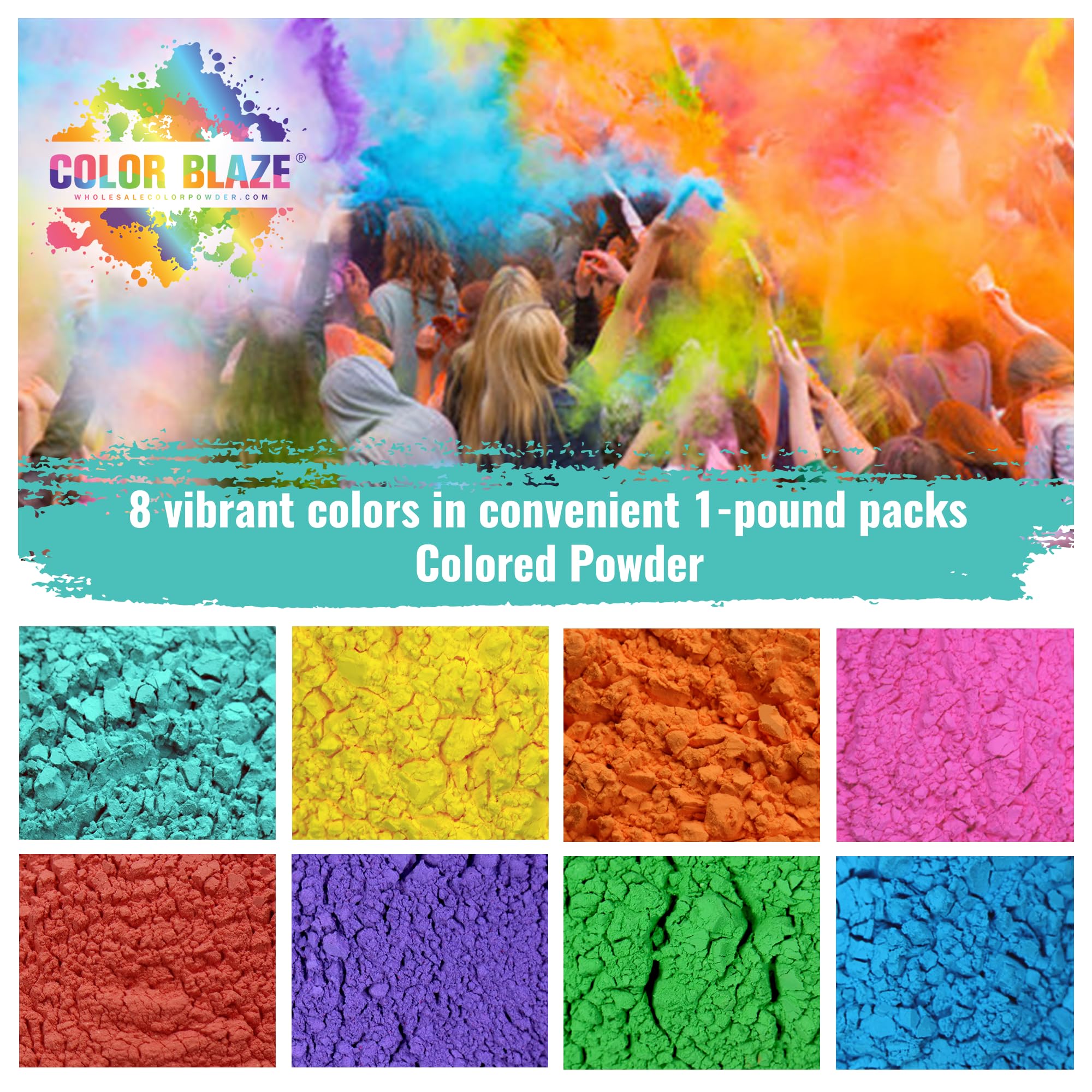 Color Blaze Powder Color Blaze Holi Colored Powder - 1 Lb Of Each Color - Pink, Red, Oran ...