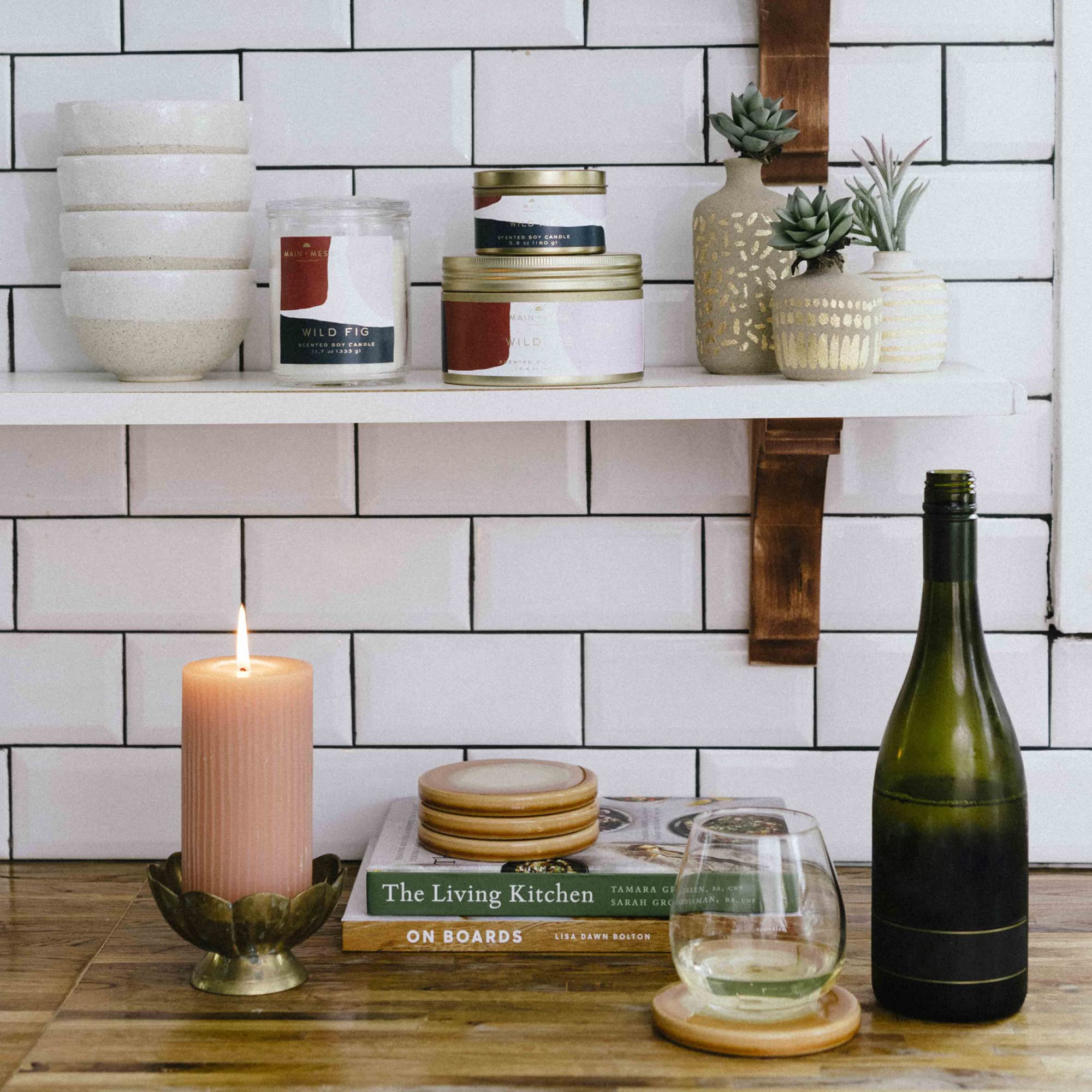 Main + Mesa Stoneware Reactive Glaze Coasters, Set Of 4