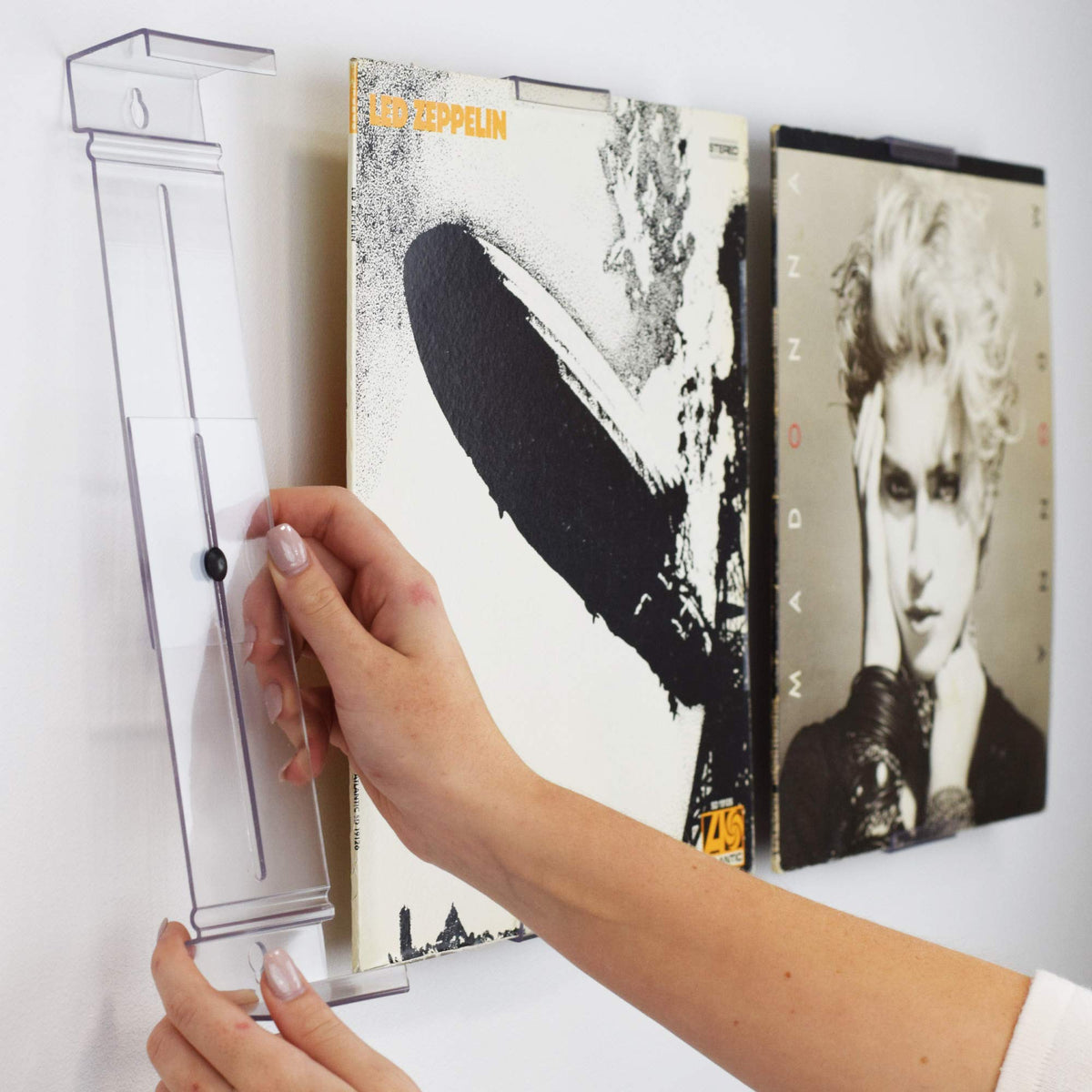 Collectormount Album Mount 2 Pack, Vinyl Record Shelf Stand And Wall Mount Display, Invisible And Adjustable