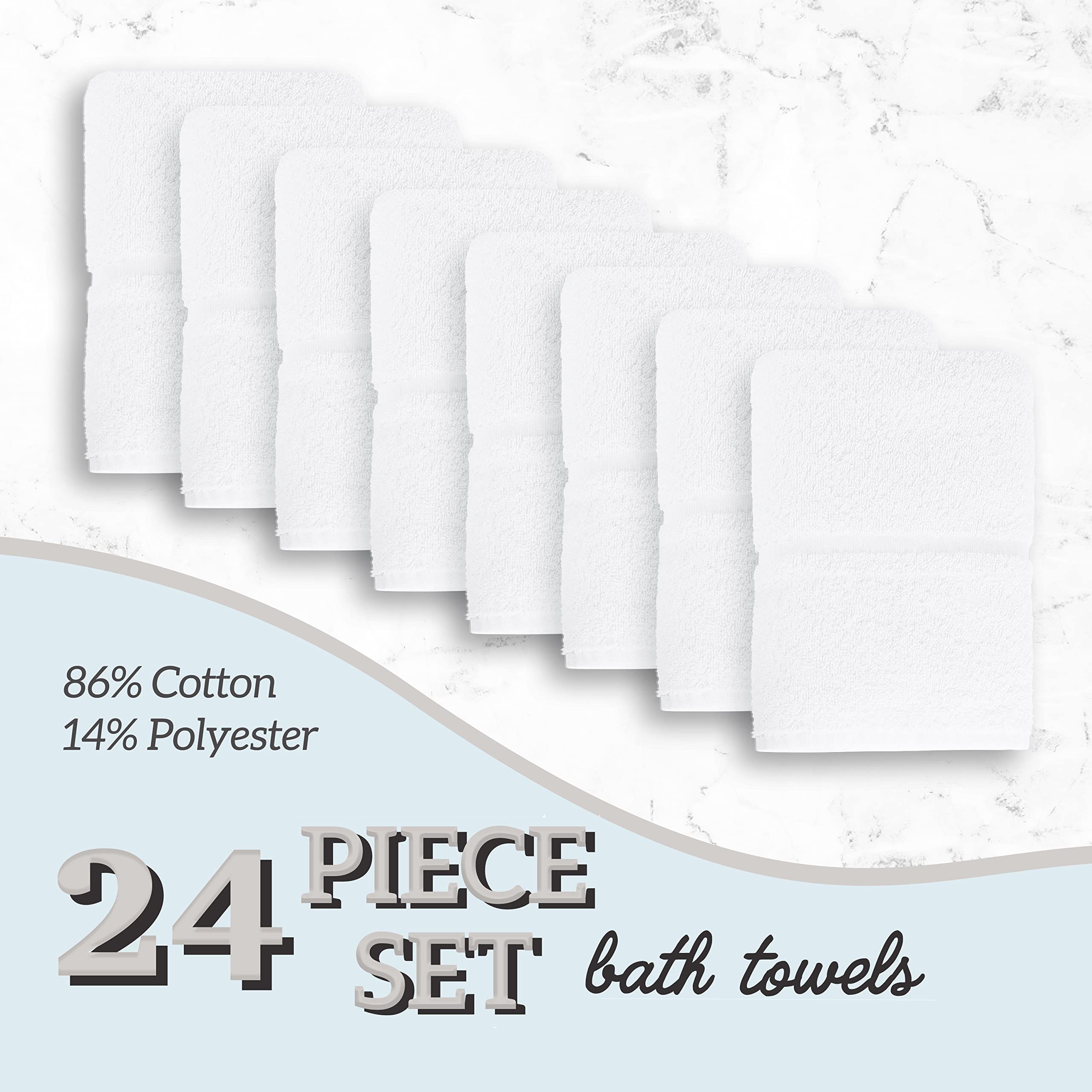 Green Lifestyle Dobby Border Towel 27X54 Cotton Blend Soft And Plush Crisp Highly Absorbent White Bath Towel Ideal For Home, Hot