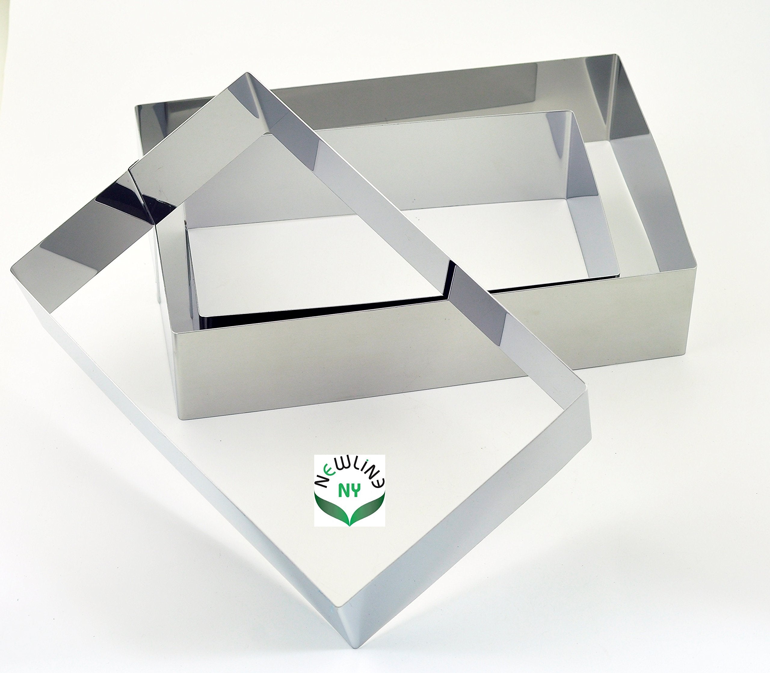 NewlineNY Stainless Steel Cake Mousse Ring Molding (Rectangular Cake Pastry Rings)
