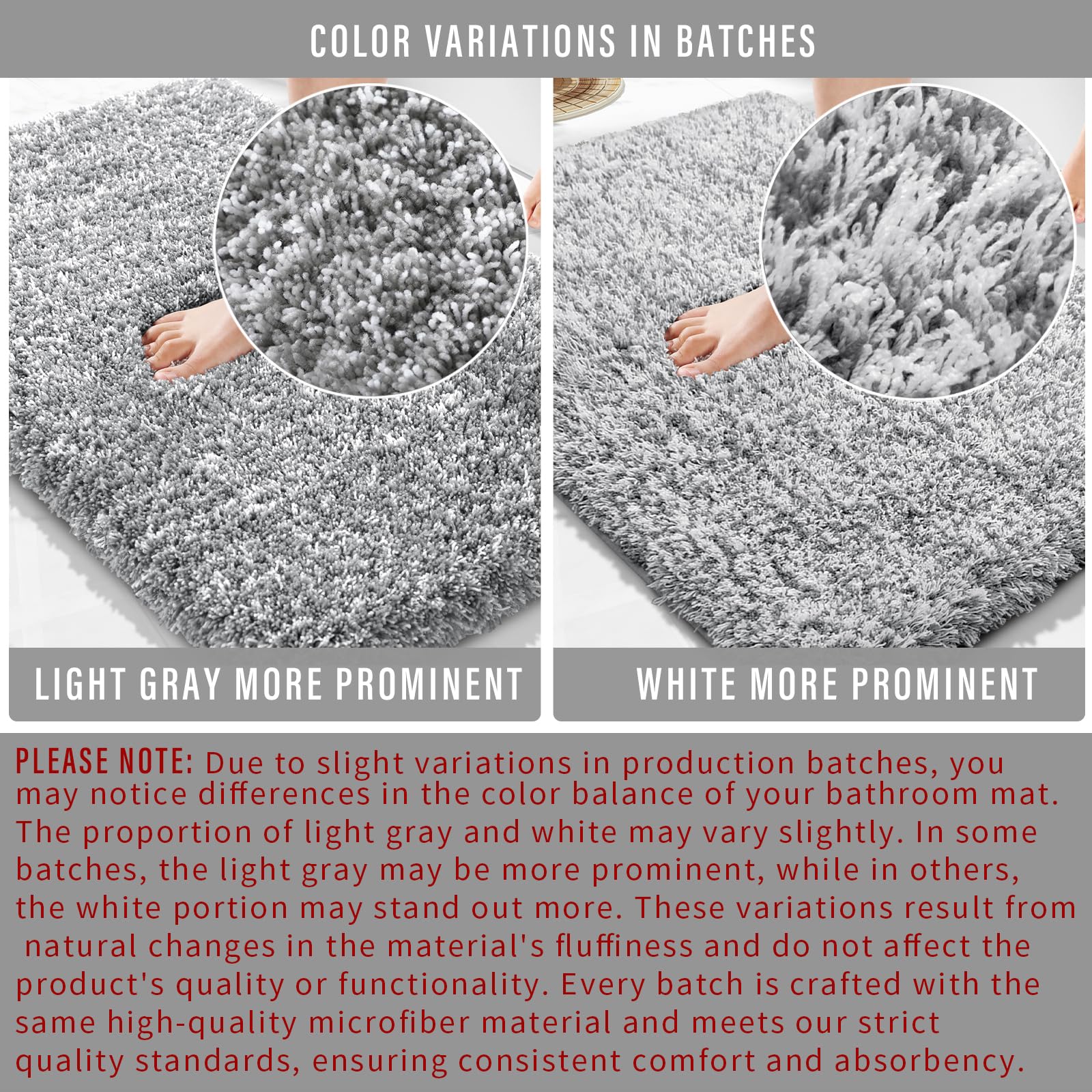 Yimobra Bathroom Rugs Non Slip Washable 36X24, Ultra Soft And Water Absorbent Bath Mats, Plush Fluffy Shower Mat Outside, Luxury