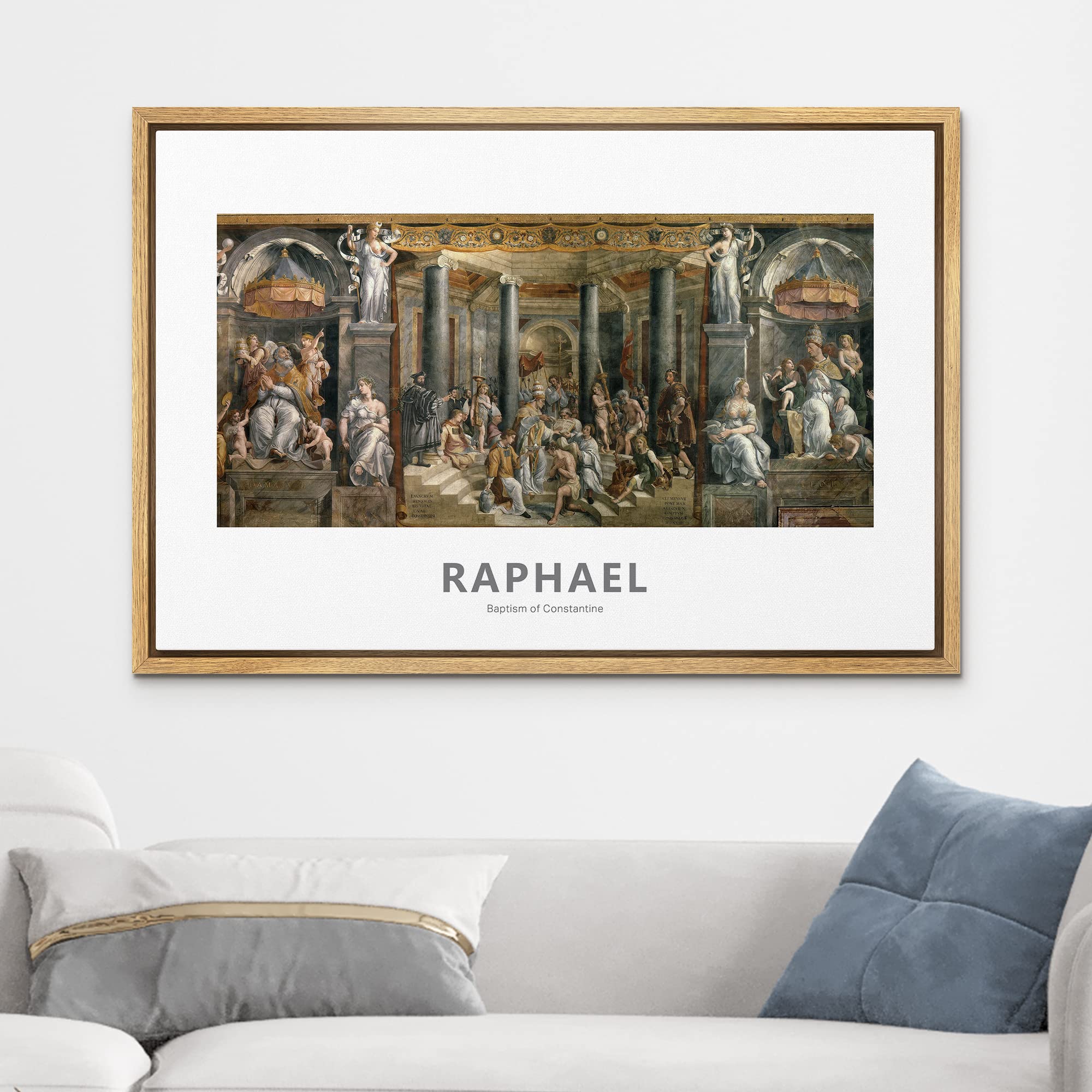 Wall26 Framed Canvas Print Wall Art Baptism Of Constantine By Raphael Historic Cultural Illustrations Fine Art Traditional Color
