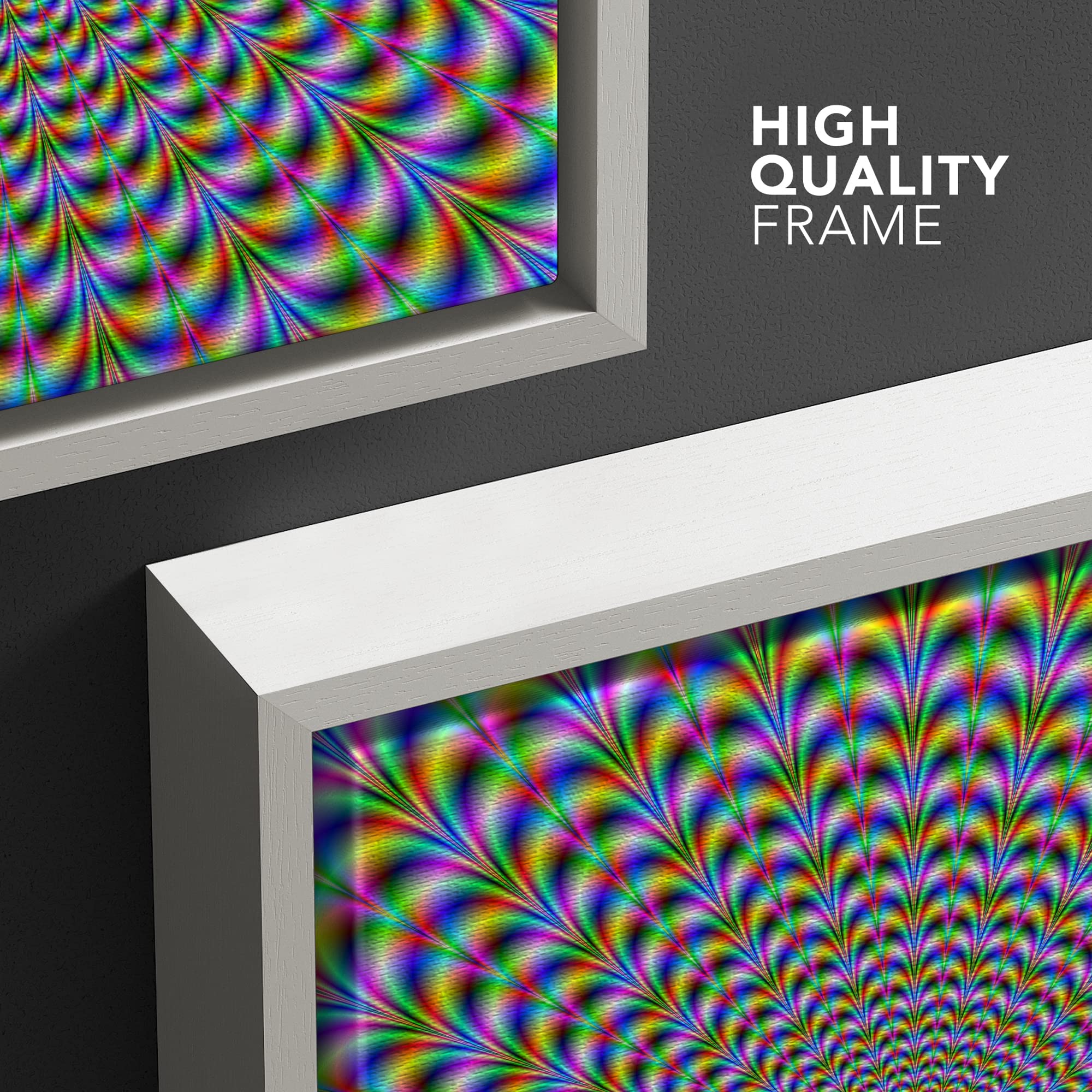 Wall26 Framed Canvas Prints Wall Art - Holographic Optical Illusion Spiral Rainbow | Modern Wall Decor/Home Decoration Stretched