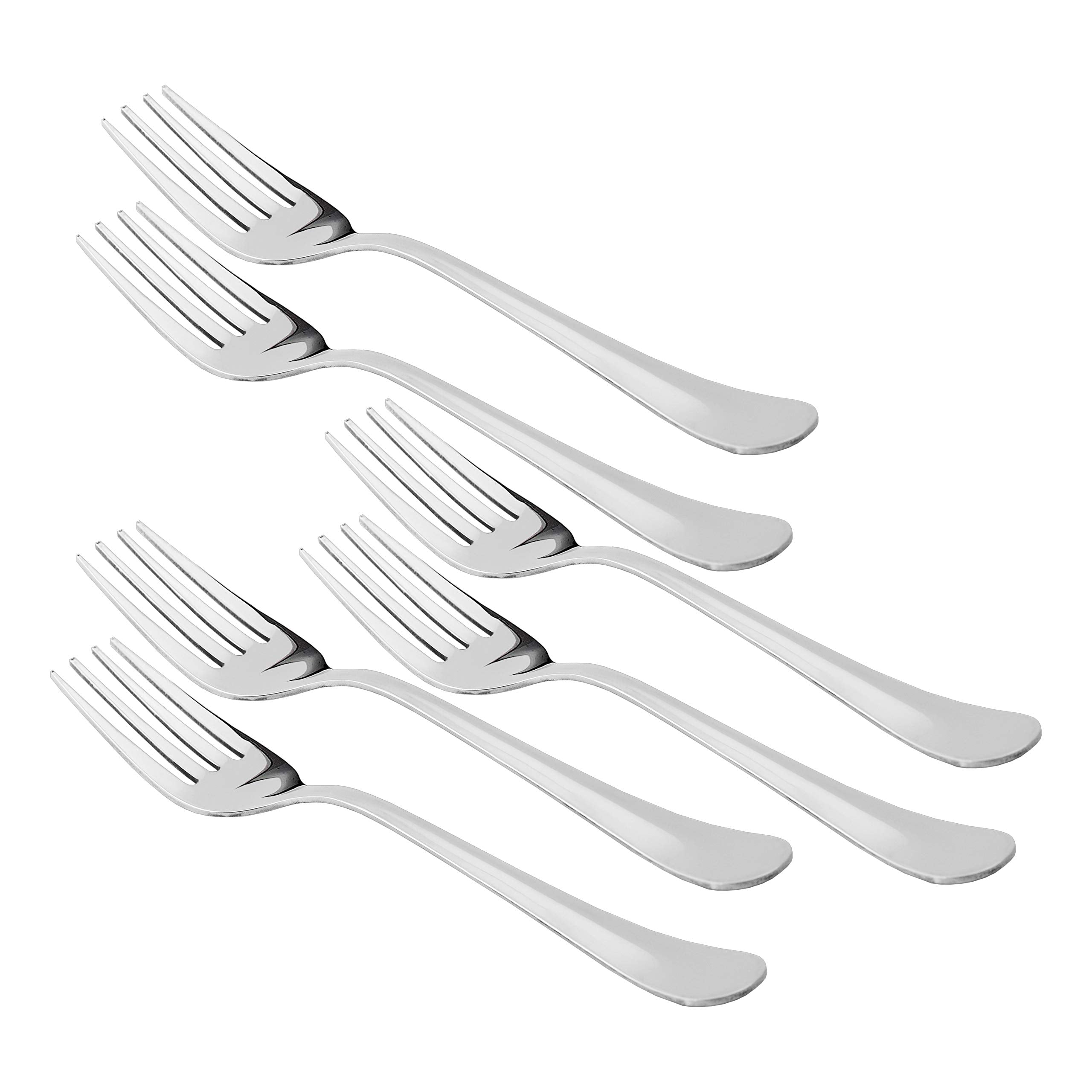 Sumeet Stainless Steel Dessert Table Forks Set of 6 Pc - (18.2cm L) (1.6mm Thick)