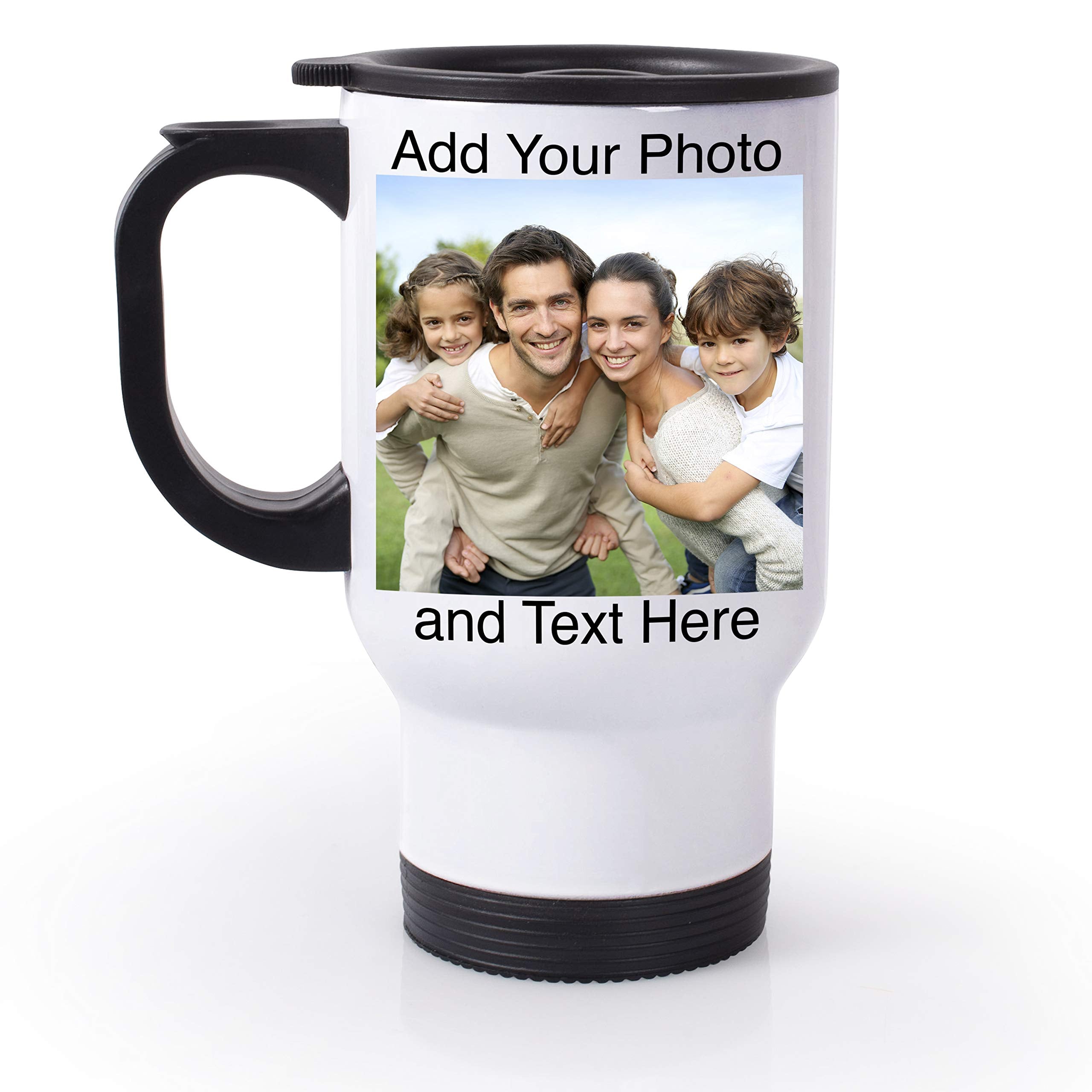 Personalized Travel Mugs With Picture - Custom Travel Mug With Photo, 14Oz Photo Travel Mug, Custom Tumbler Personalized, Person