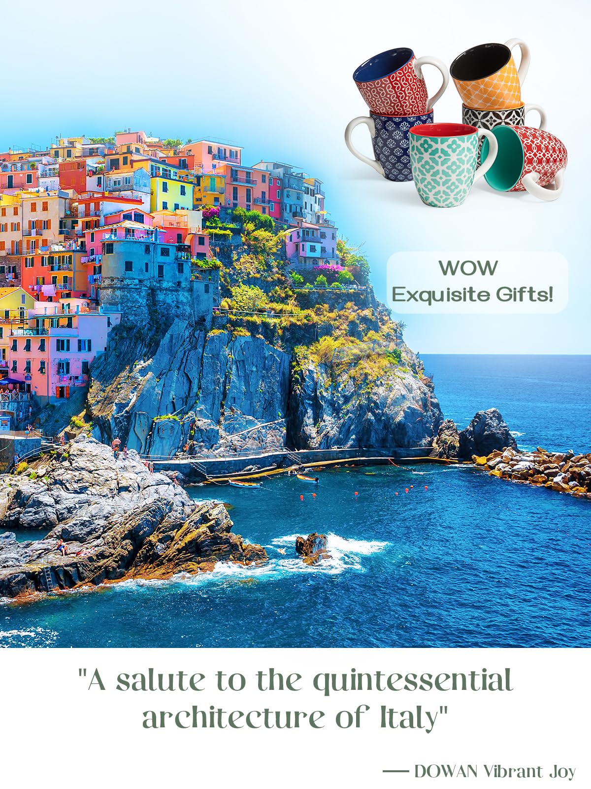 Dowan Coffee Mugs Set Of 6, 19 Oz Large Porcelain Mug, Ceramic Tea Cups With Handle For Men Women, Mug Gift Set, Housewarming We