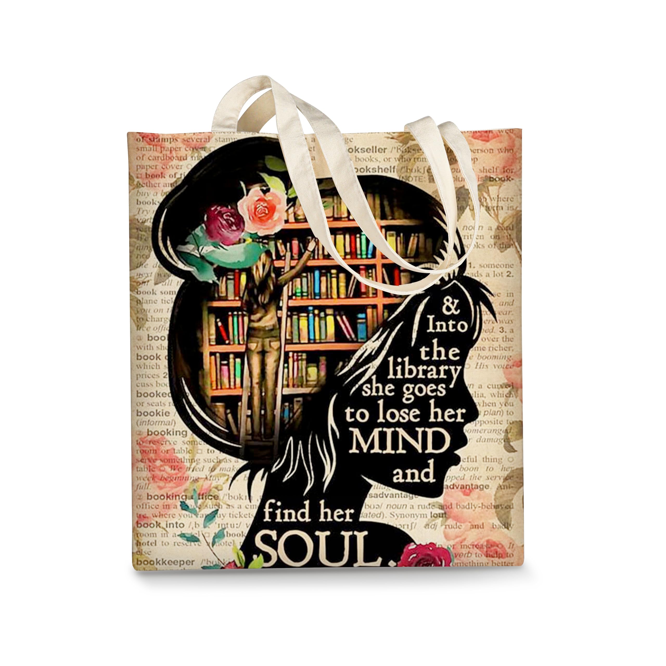 AUSVKAI Canvas Tote Bag Aesthetic for Women, Cute Bible Reusable Cloth Cotton Bags for College Shopping Beach Grocery Trendy Gif