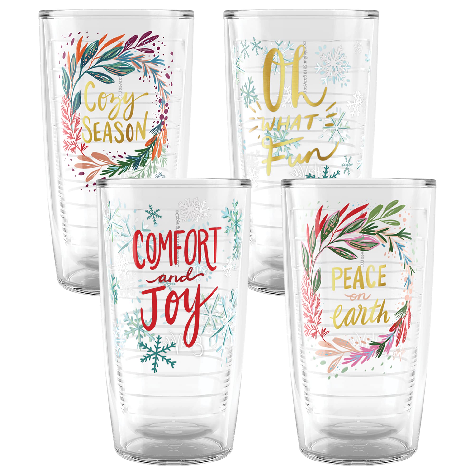 Tervis EttaVee Sleigh All Day Festive Christmas Holiday Season Made in USA Double Walled Insulated Tumbler Travel Cup Keeps Drin
