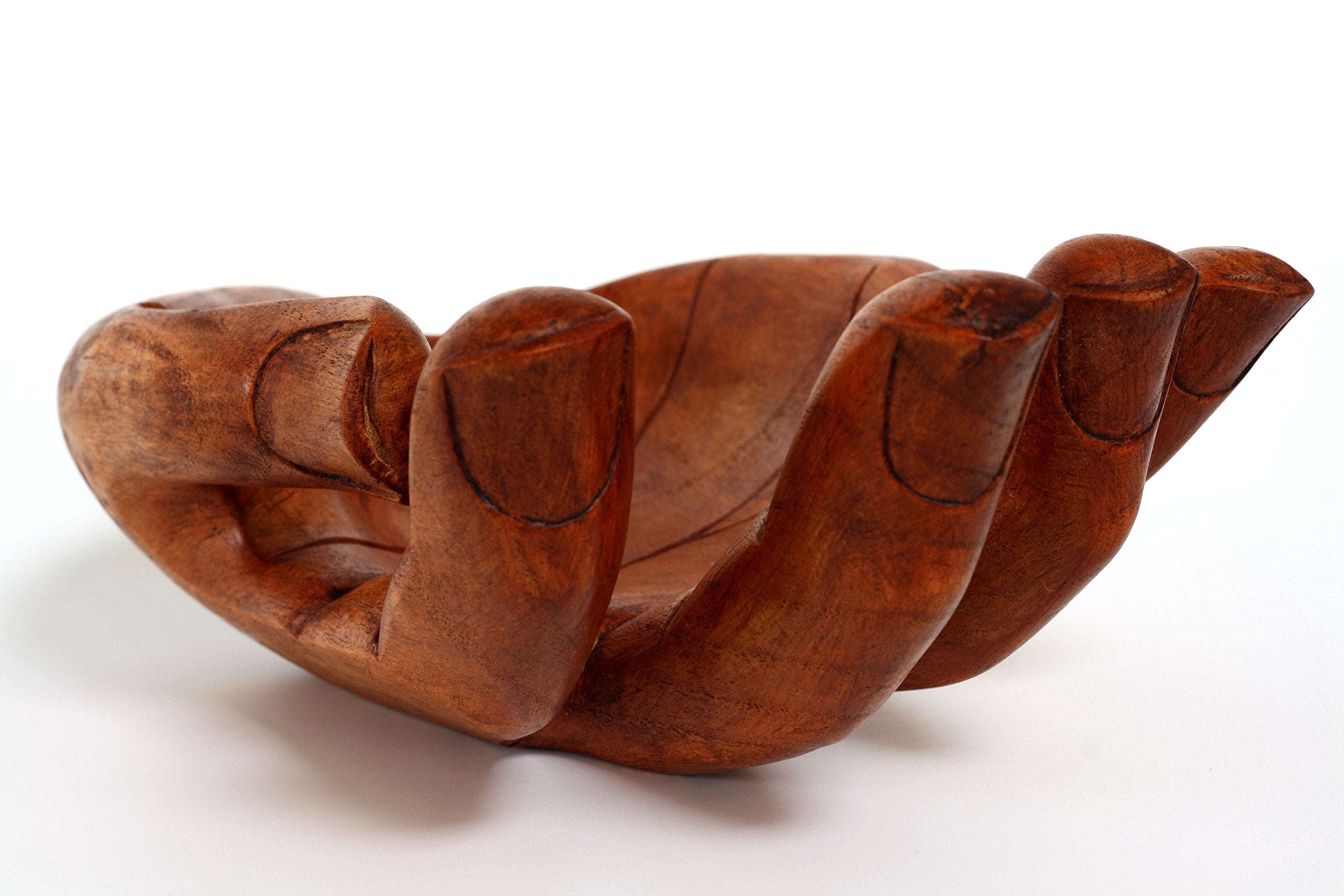 G6 Collection Wooden Handmade Hand Palm Fruit Decorative Bowl Centerpiece Hand Carved Art Home Decor Gift Decoration Artwork Han