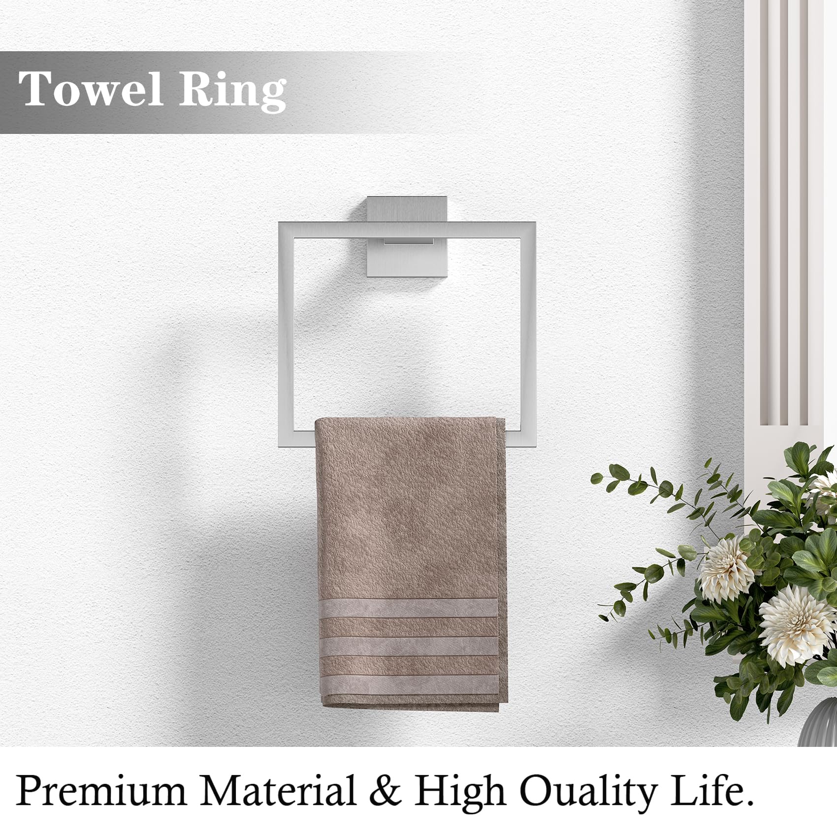 12-Piece Brushed Nickel Bathroom Accessory Set, Heavy Duty Bath Towel Bar Set Including - 16'' Towel Rack&Hand Towel Holder&Toil