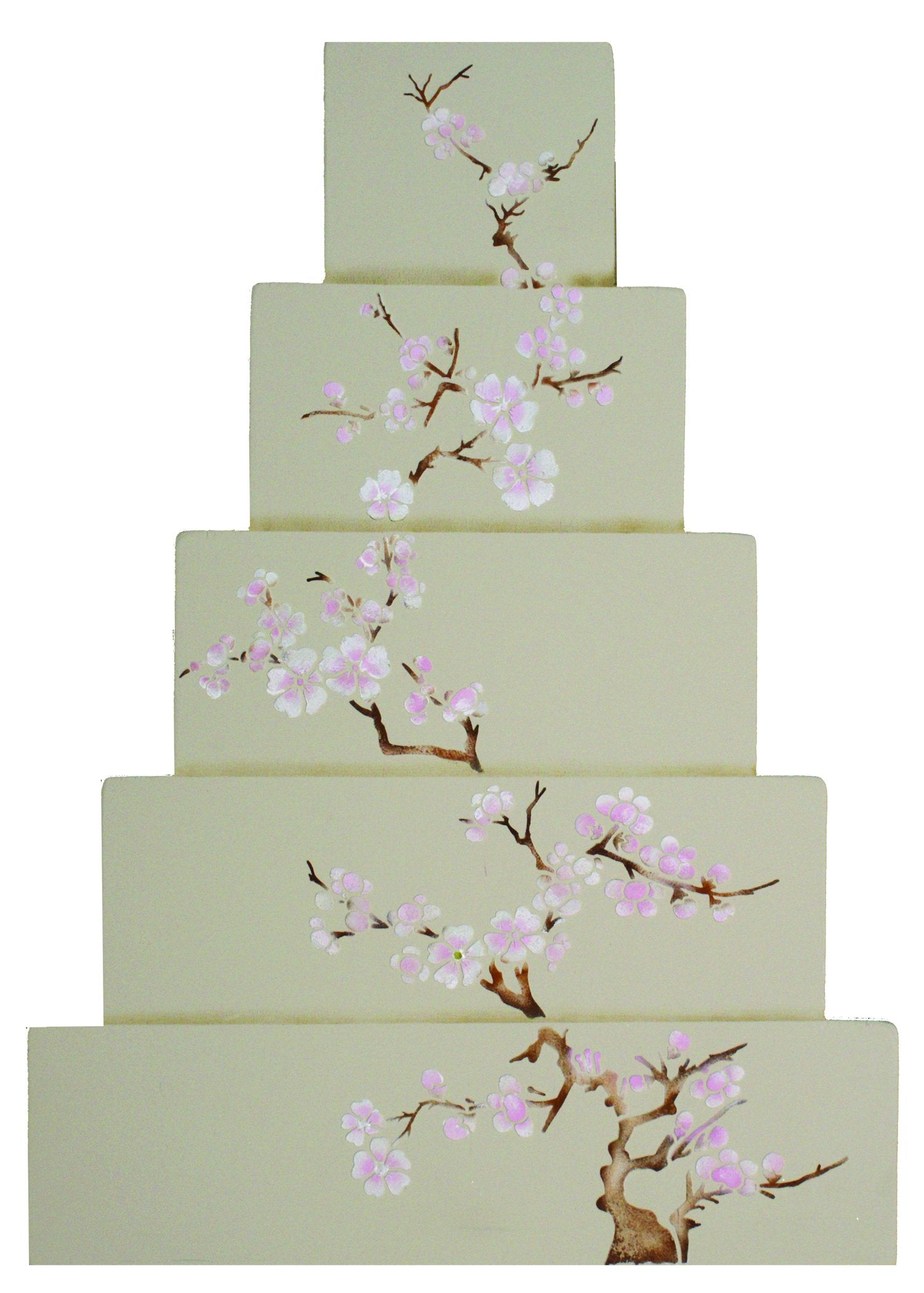 Designer Stencils Blooming Cherry Tree Tier 2 Cake Stencil, Beige/Semi-Transparent