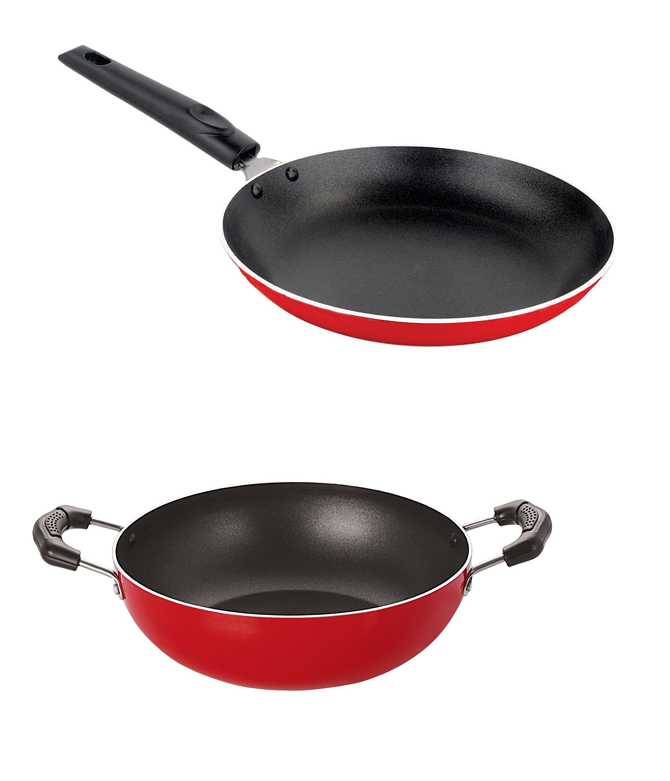 Nirlon NonStick Aluminium Gas Compatible Pot And Pan Combo Cookware Set, 2.6Mm_Kd12_Tp