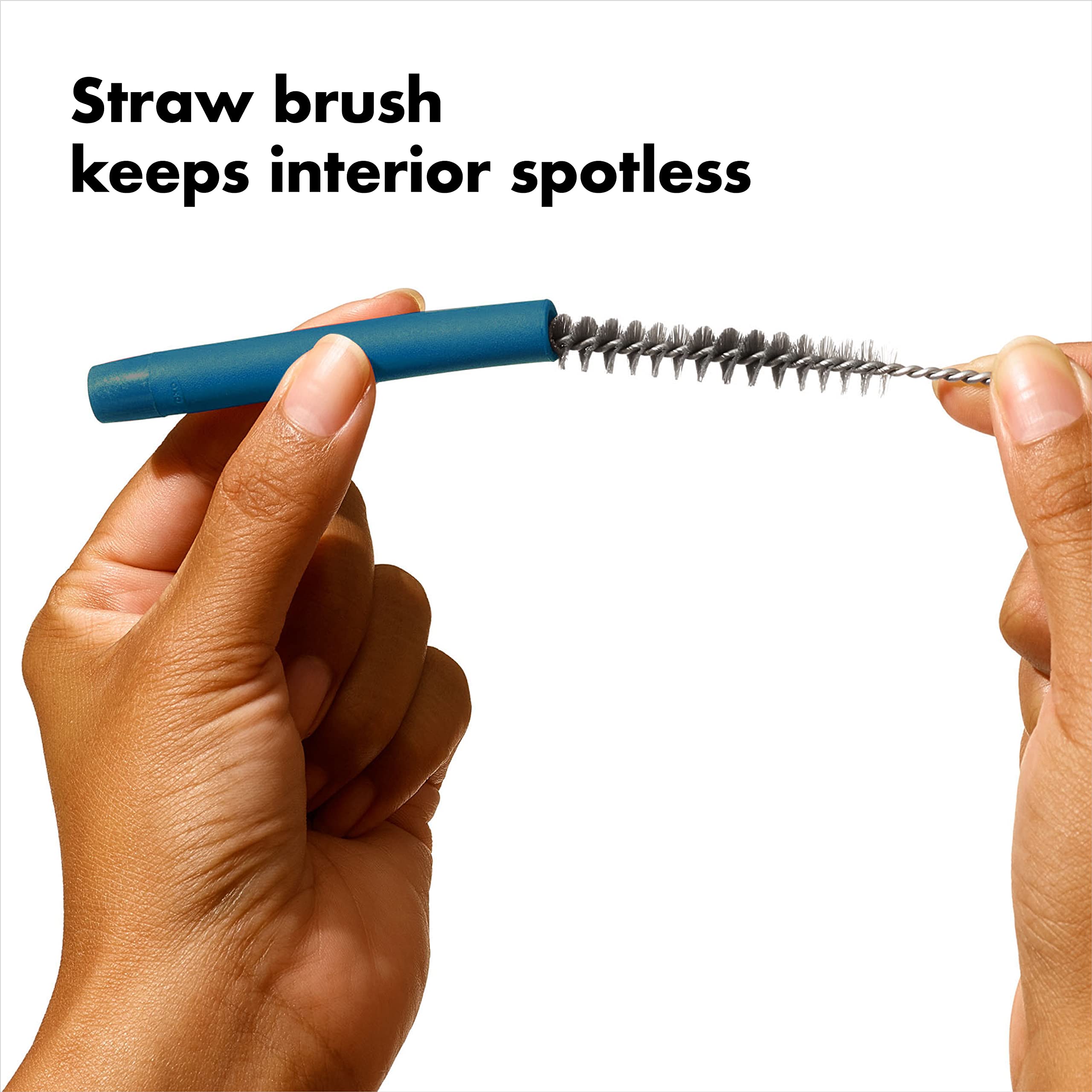 Oxo Good Grips Stainless Steel 4 Piece Reusable Straw Set With Case - Green