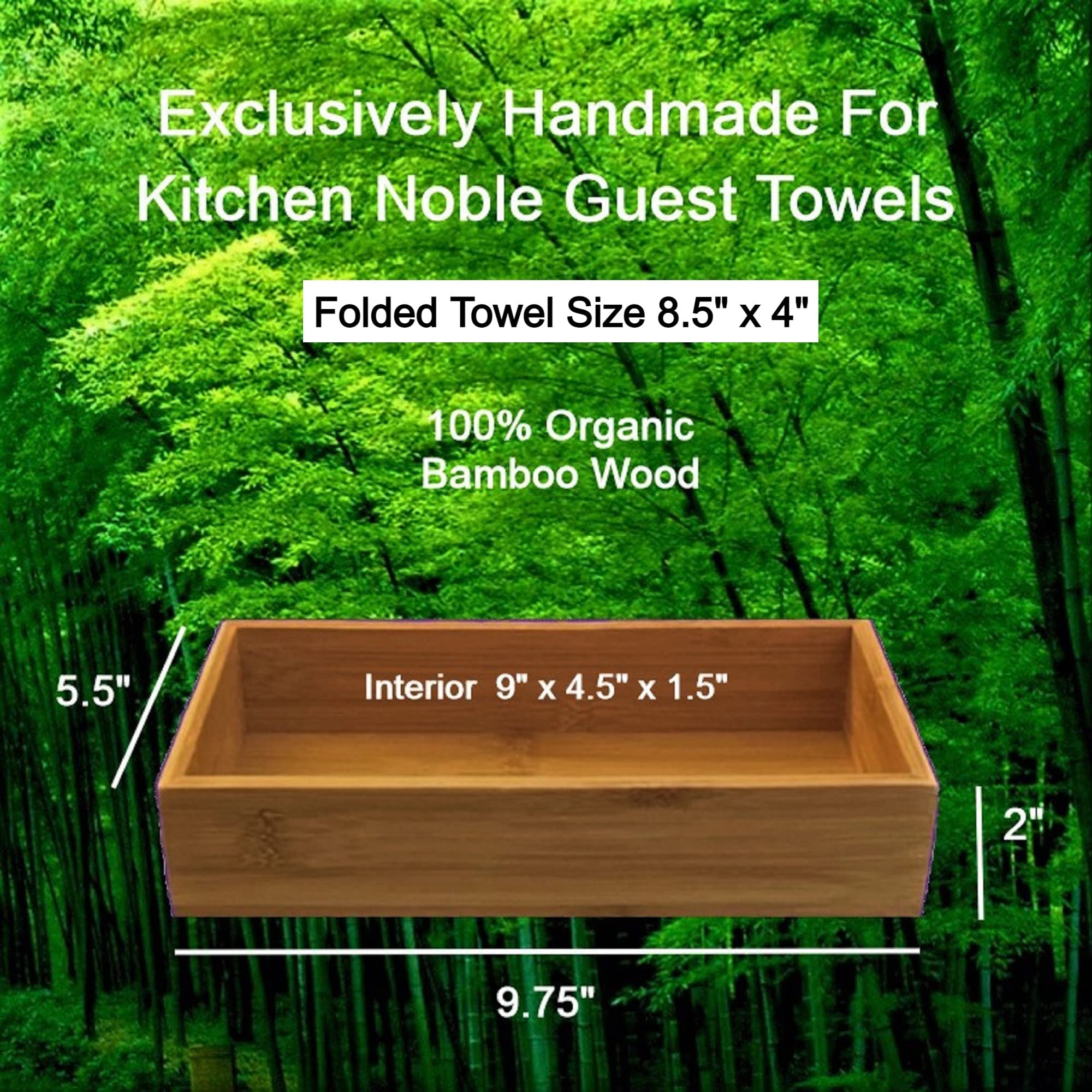 Bamboo Guest Towel Holder (9.75''X 5.50''X 2'') - Bathroom Napkin Tray - Multipurpose Organizer Box - For Guest Bathroom, Desk,