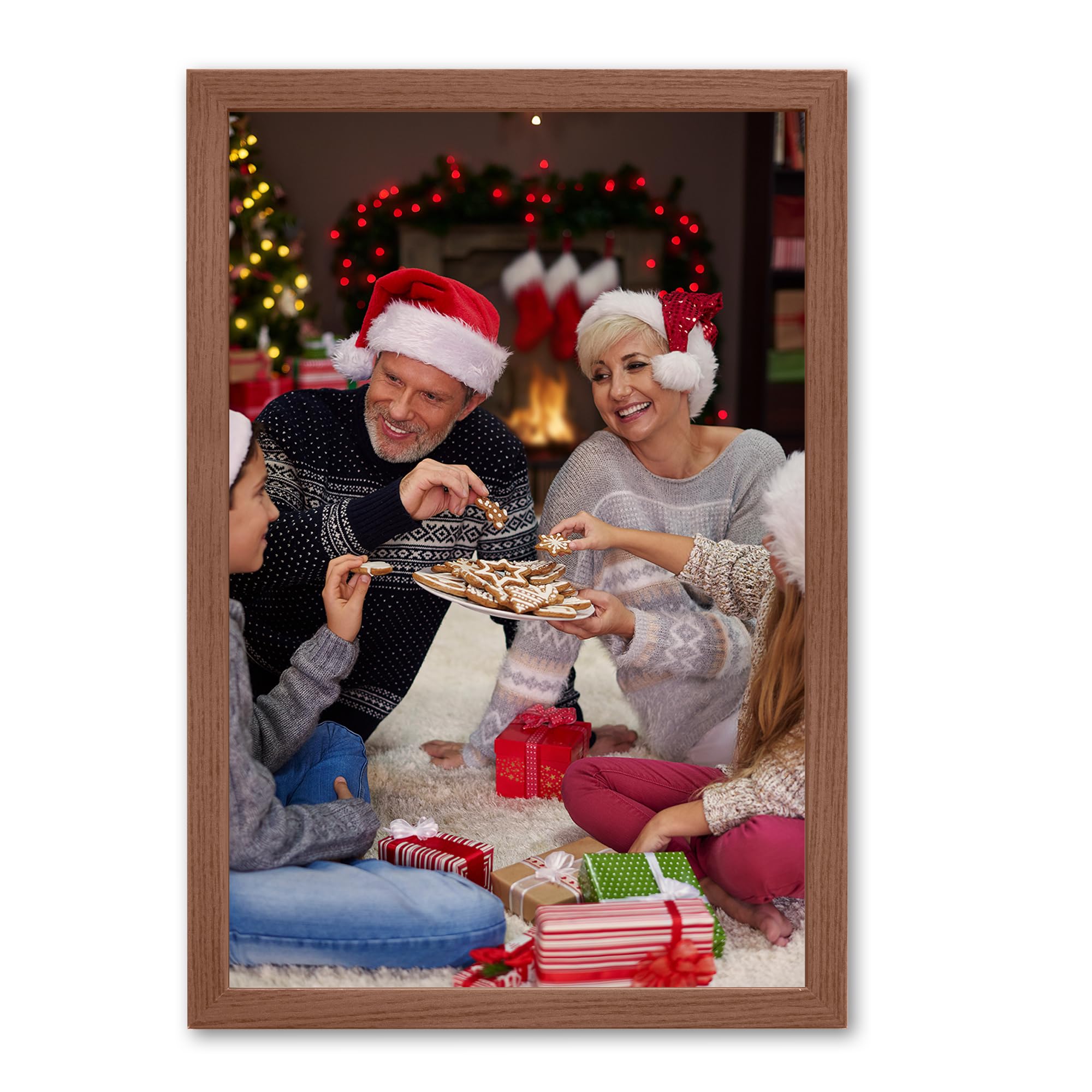 Framed Custom Canvas Prints With Your Photos Personalized Photo To Canvas Print Gifts For Couples Friends Family Baby Pets(Brown