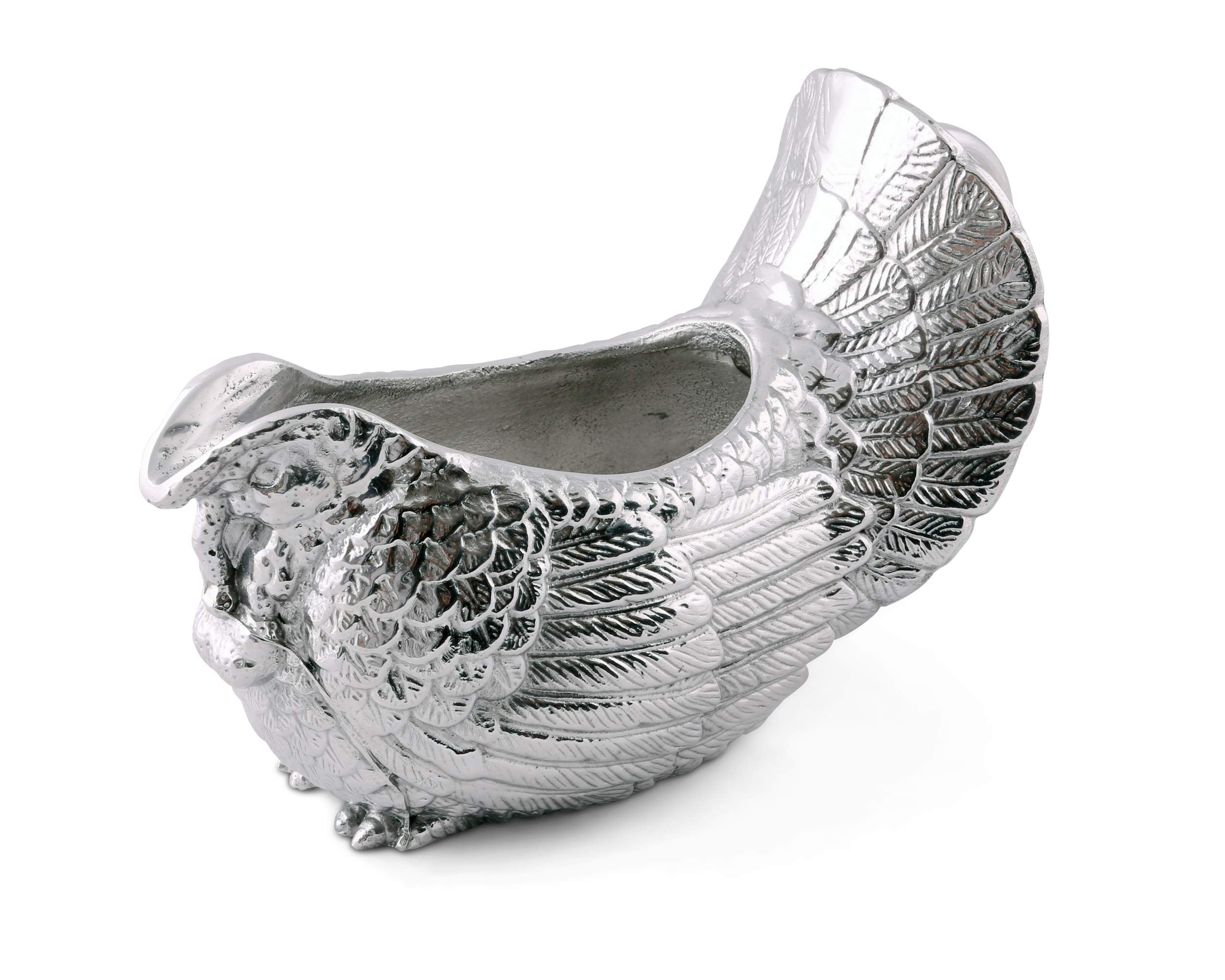 Arthur Court Designs Aluminum Turkey Gravy Sauce Boat/Condiment Bowl 9.5 Inch Long
