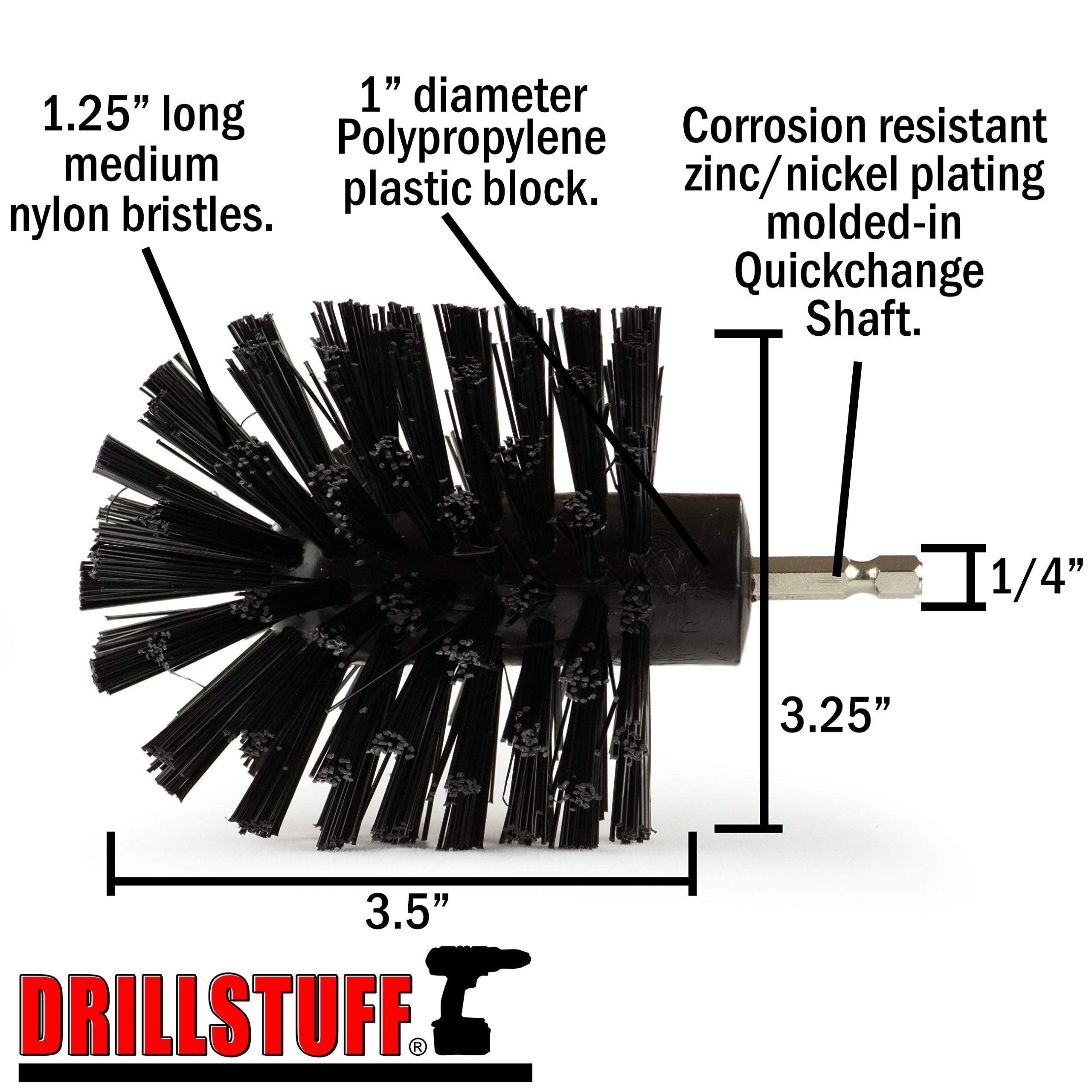 Ultra Stiff Black Nylon Bristle Electric Spin Scrubber - Bbq Grill Brush - Industrial Bbq Cleaning Supplies For Outdoor Backyard