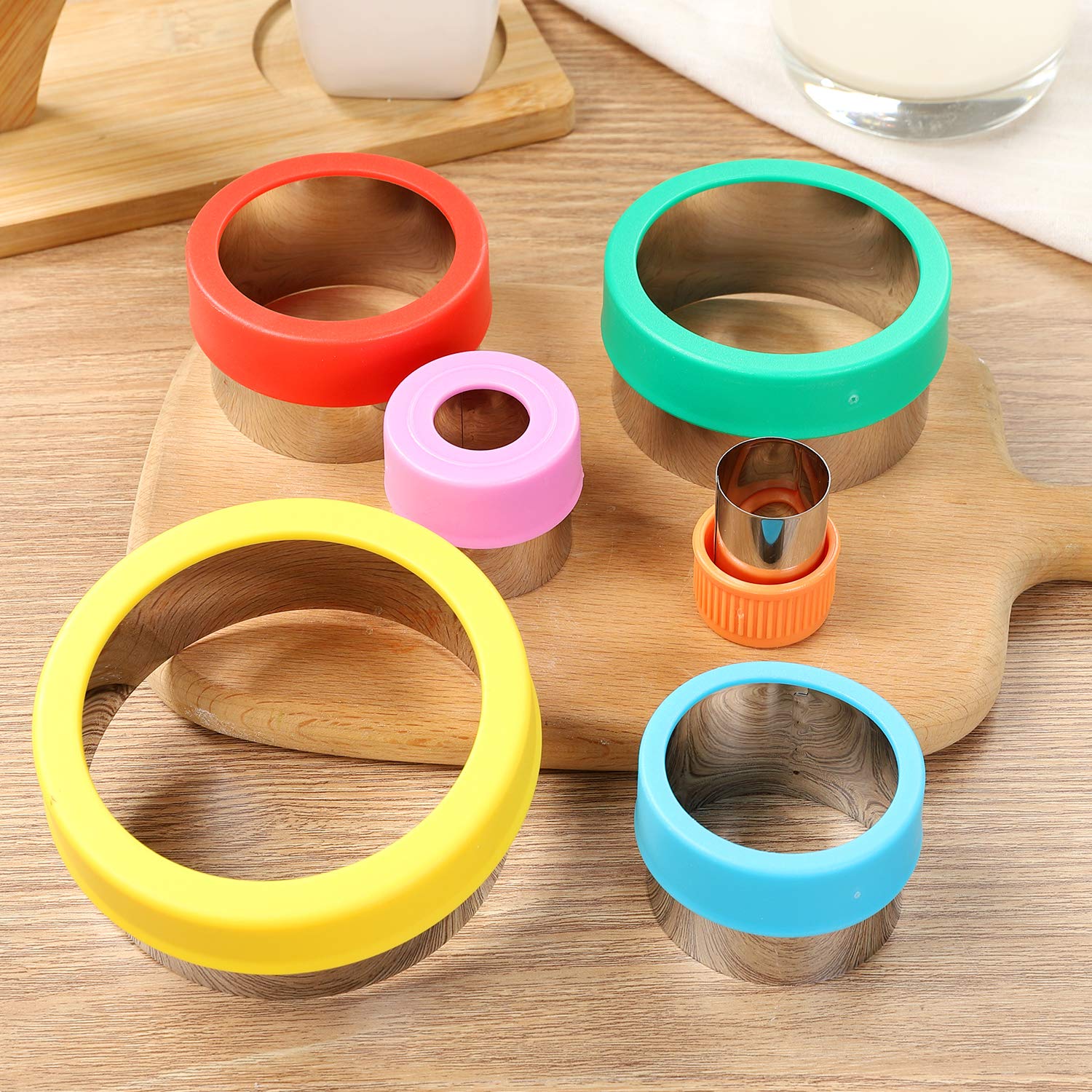 Round Cookie Biscuit Cutter Set, 6 Graduated Circle Pastry Cutters, Stainless Steel Cookie And Dough Cutters For Donut And Scone