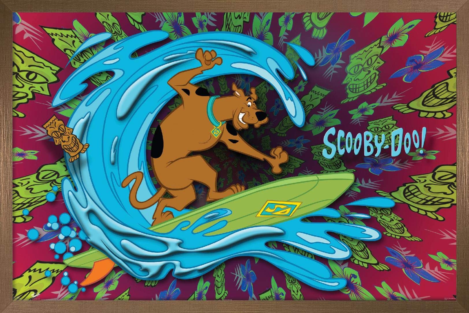 Trends International Scooby-Doo - Surf Wall Poster, 22.375'' X 34'', Bronze Framed Version